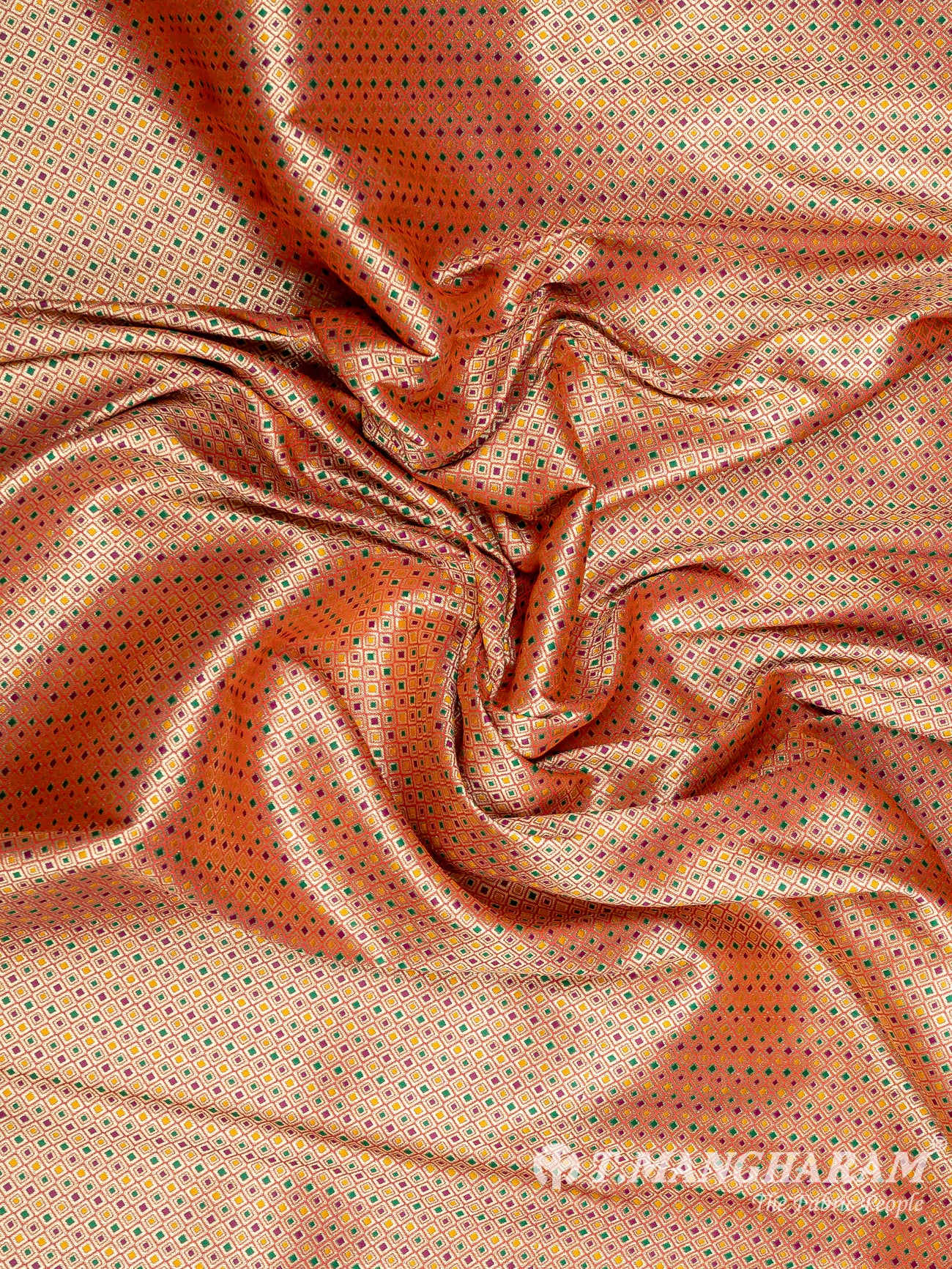 Peach Banaras Fabric - EC9466 view-4