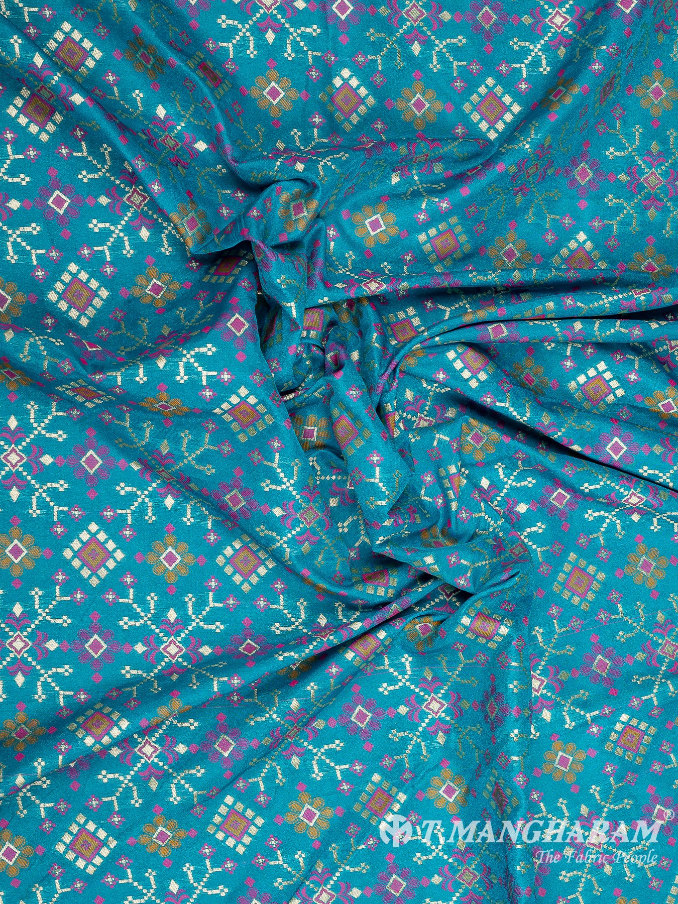 Blue Banaras Fabric - EB6582 view-5