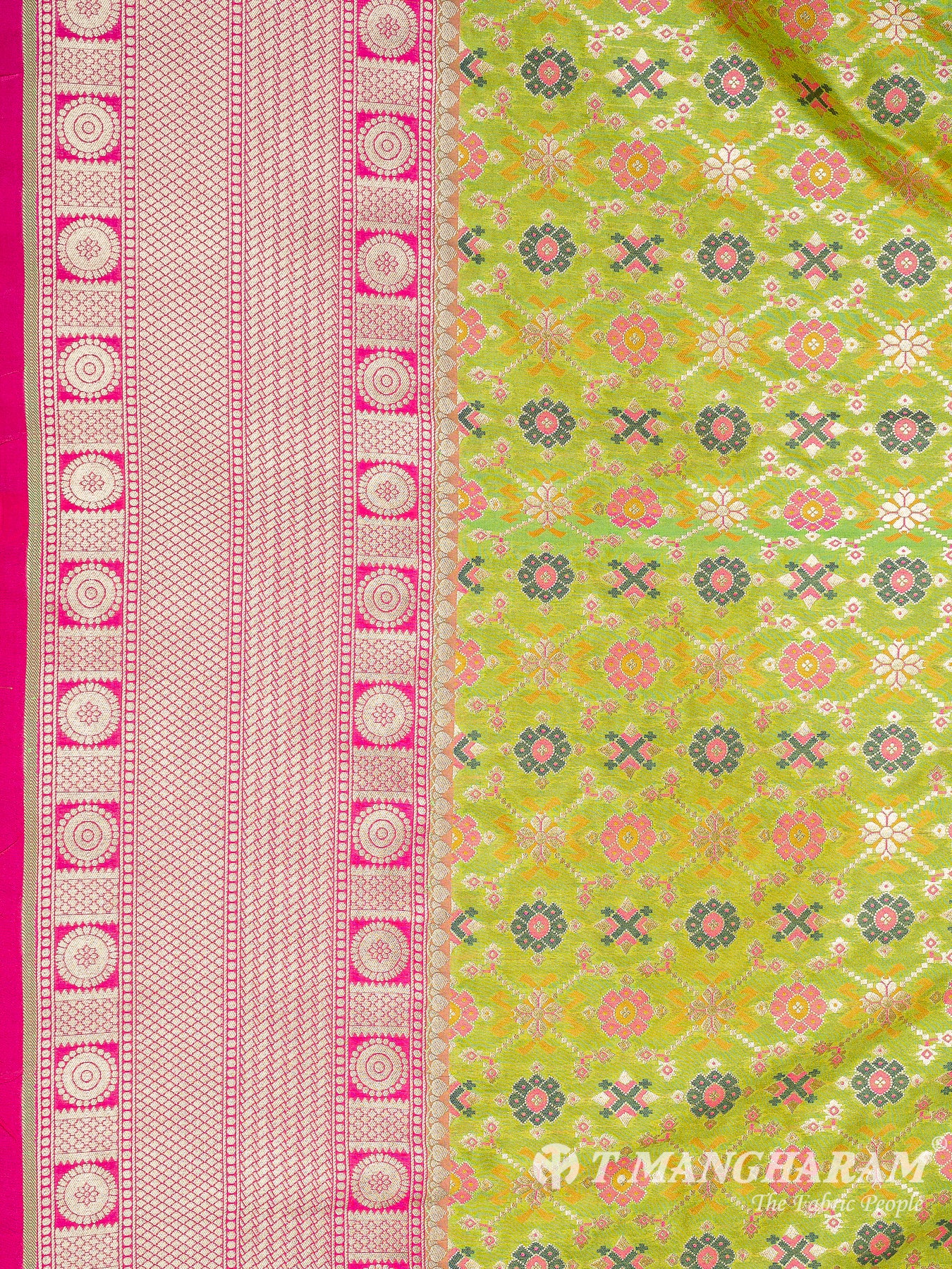 Green Banaras Fabric - EB6579 view-3