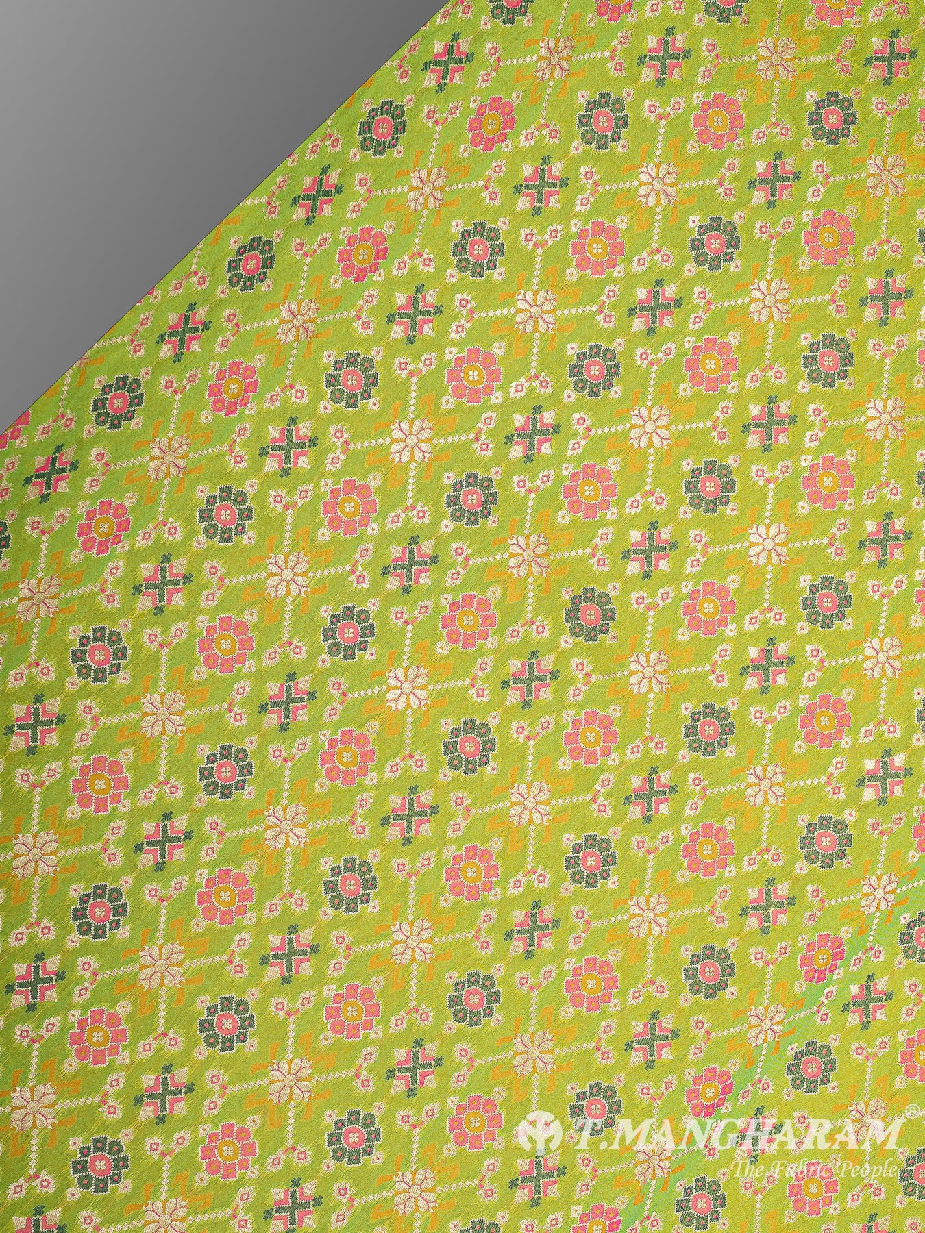 Green Banaras Fabric - EB6579 view-2