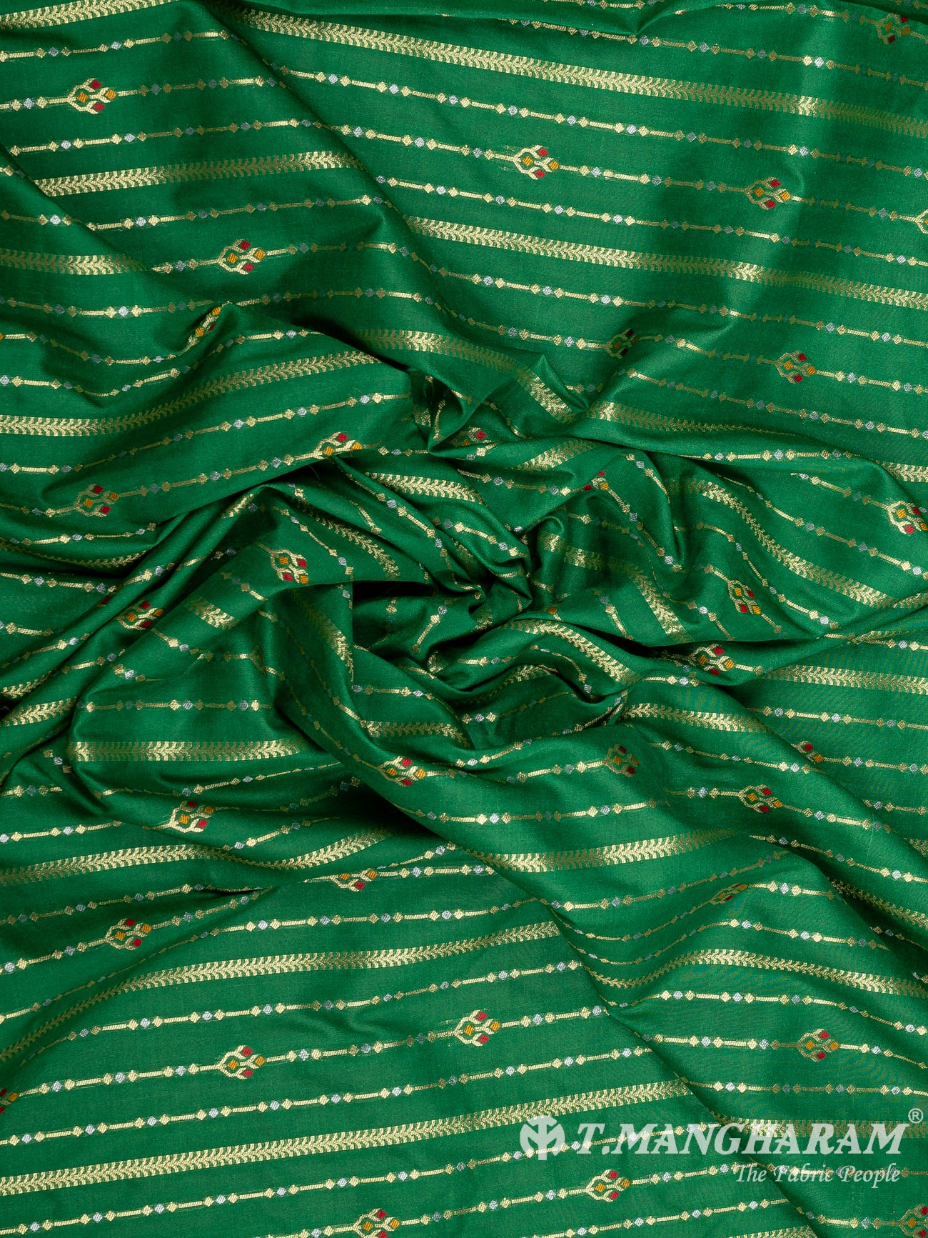 Green Banaras Fabric - EC9480 view-4