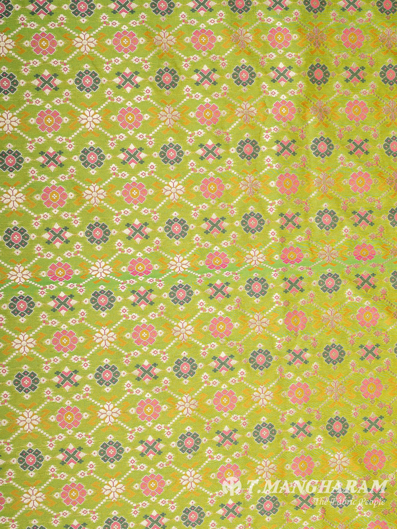 Green Banaras Fabric - EB6579 view-4