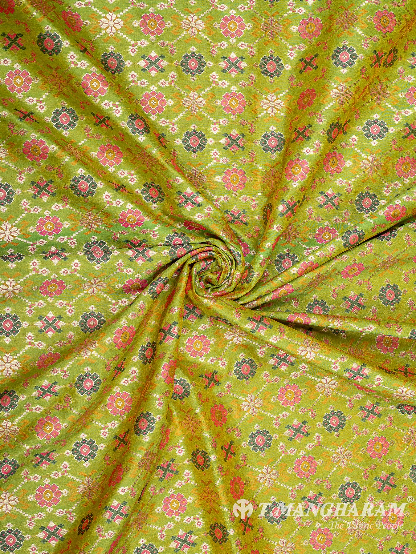 Green Banaras Fabric - EB6579 view-1