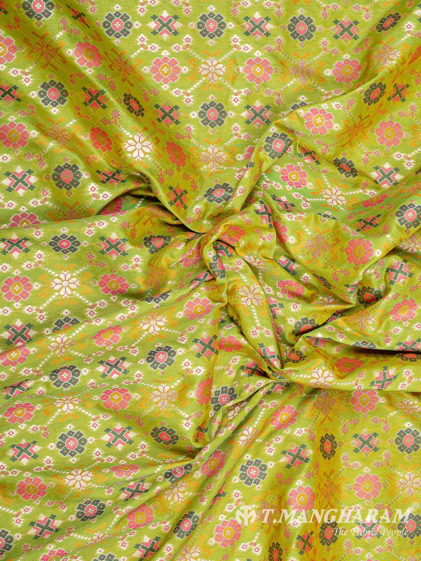 Green Banaras Fabric - EB6579 view-4