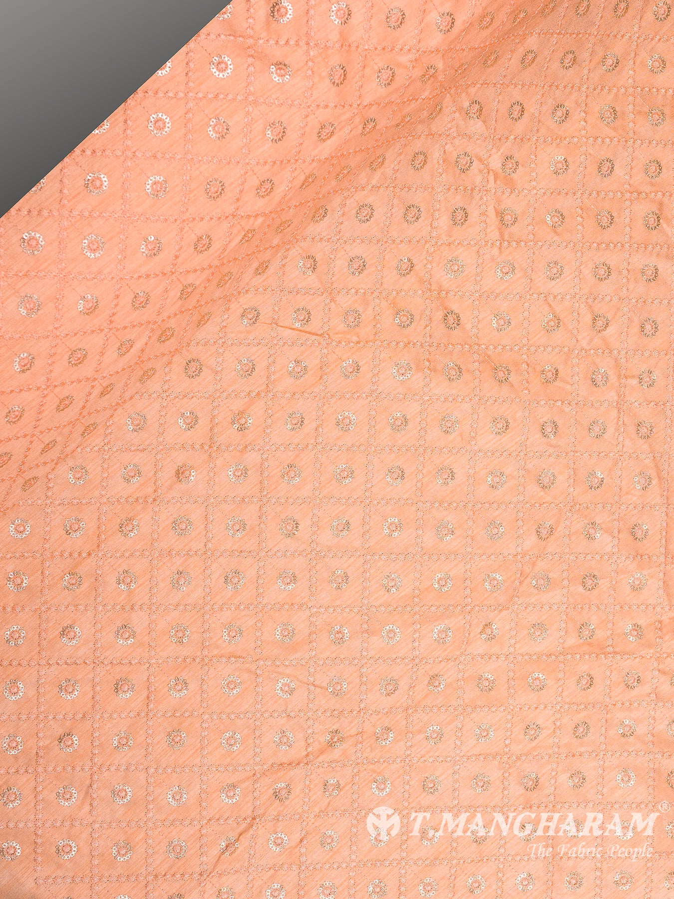 Peach Raw Silk Fabric - EB5704 view-2