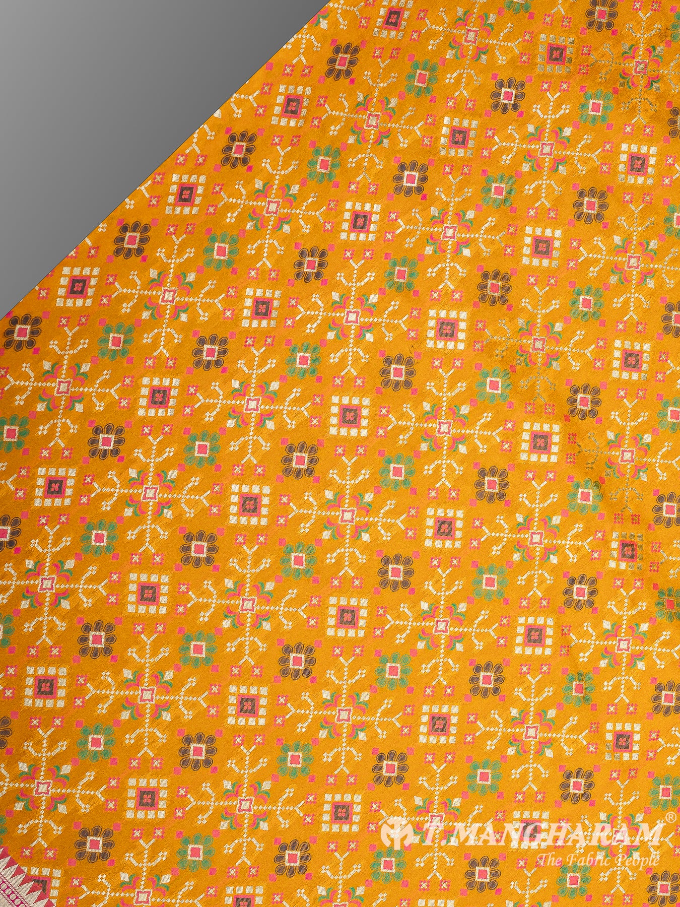 Yellow Banaras Fabric - EB6591 view-2