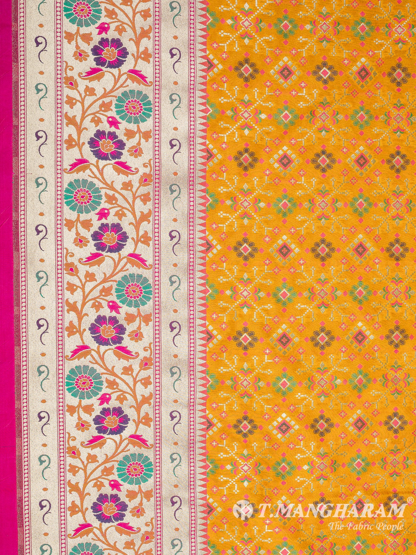 Yellow Banaras Fabric - EB6591 view-3