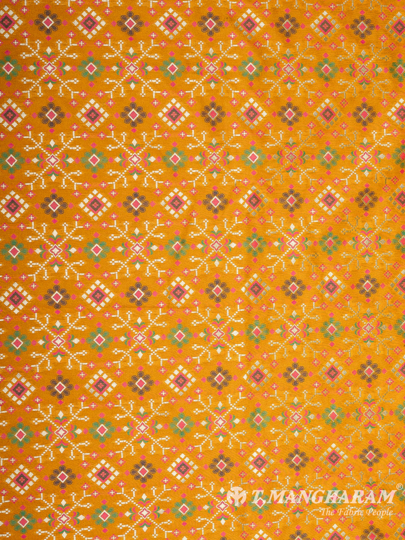 Yellow Banaras Fabric - EB6591 view-4