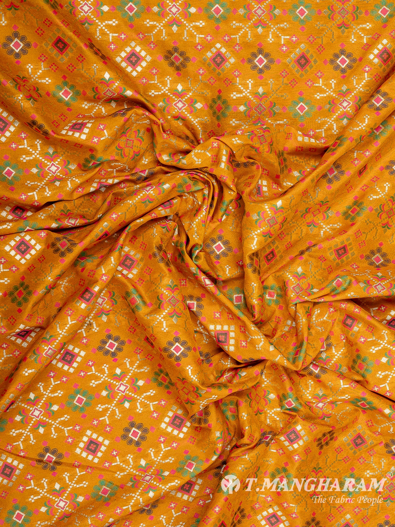 Yellow Banaras Fabric - EB6591 view-5