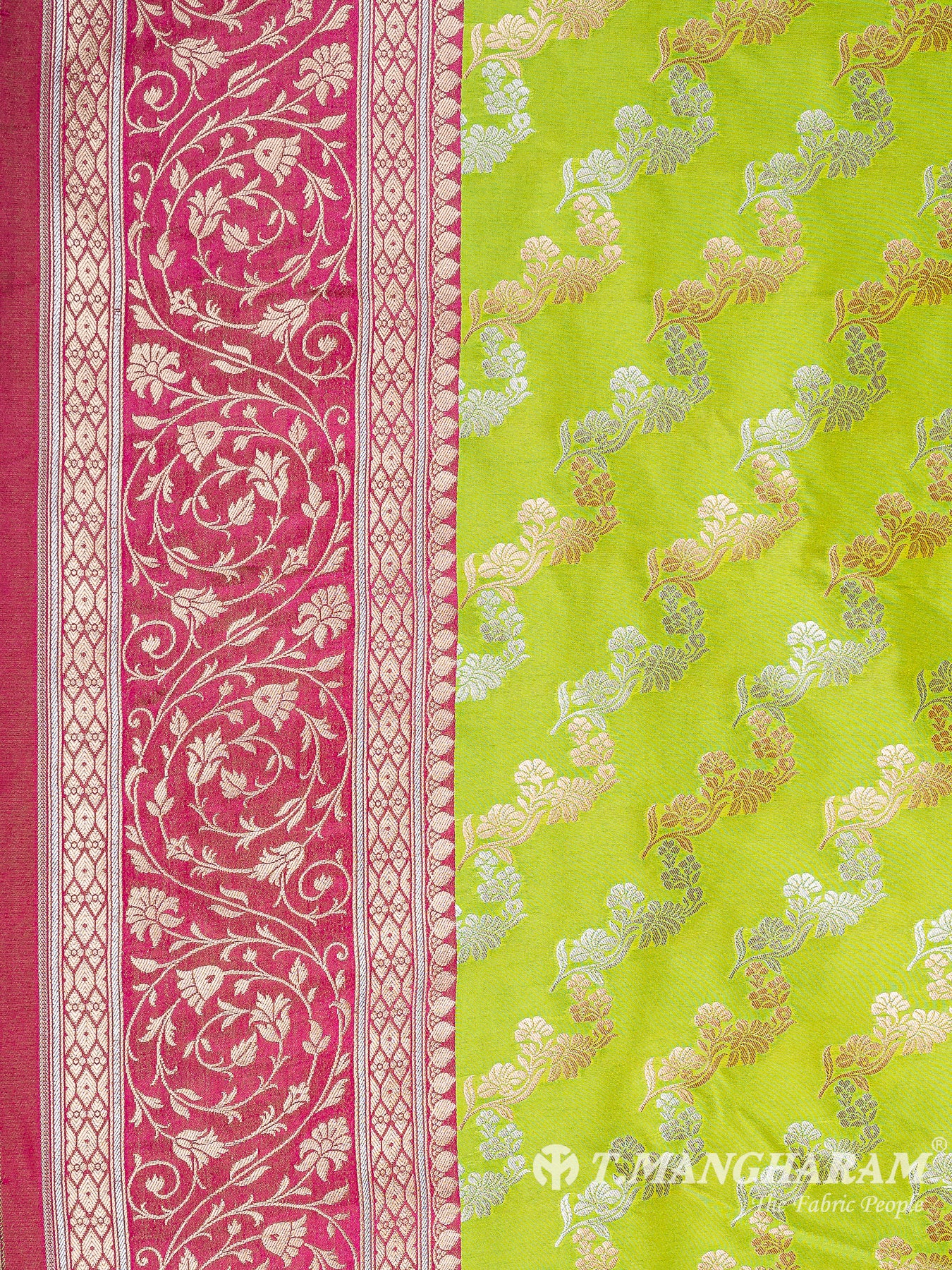 Green Banaras Fabric - EB6577 view-3