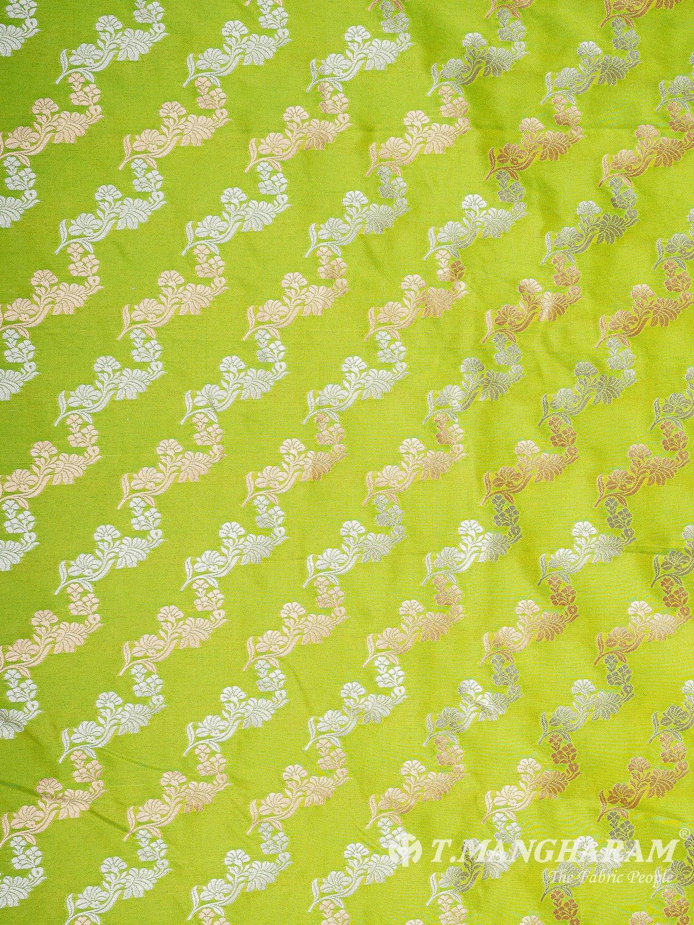 Green Banaras Fabric - EB6577 view-4