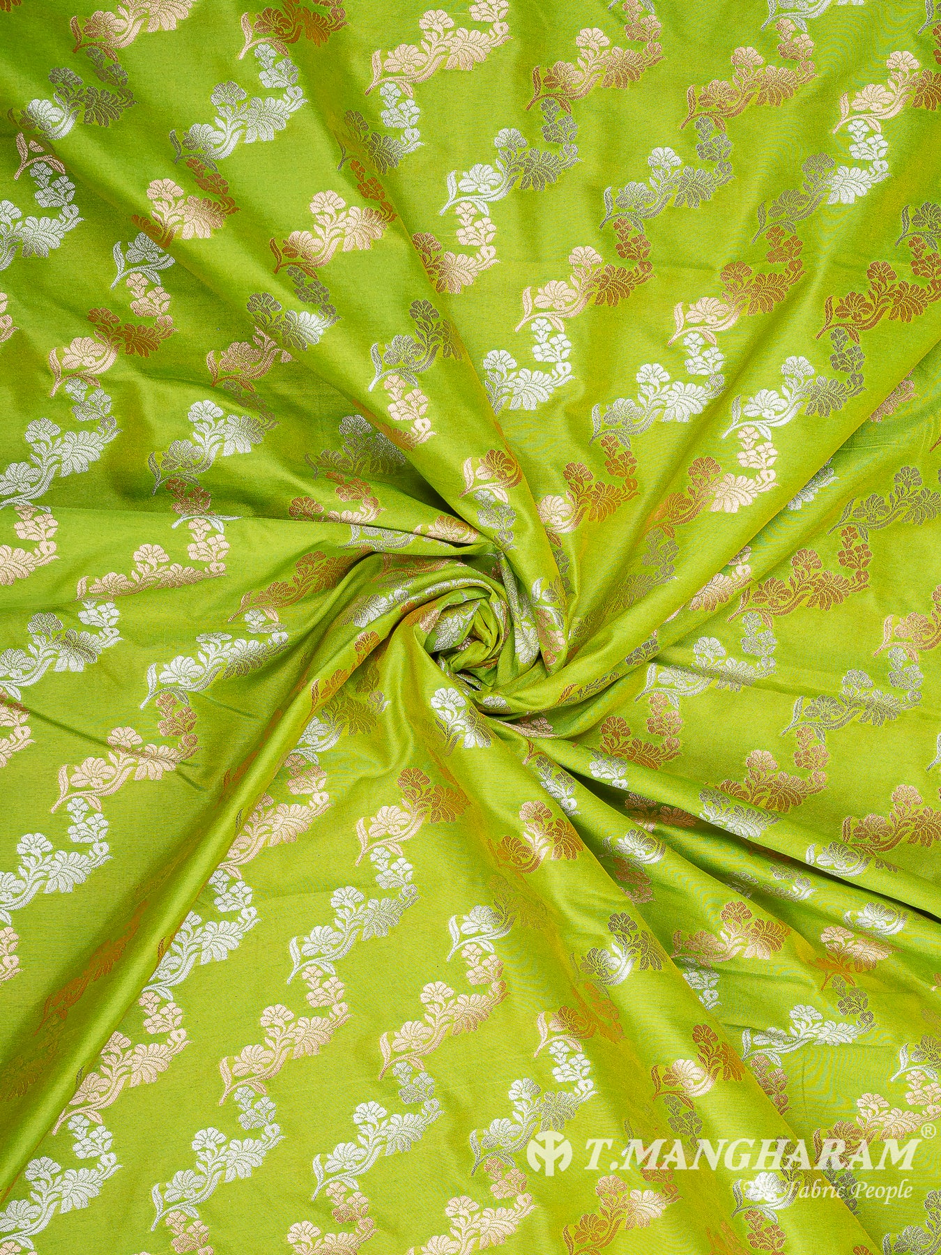 Green Banaras Fabric - EB6577 view-1