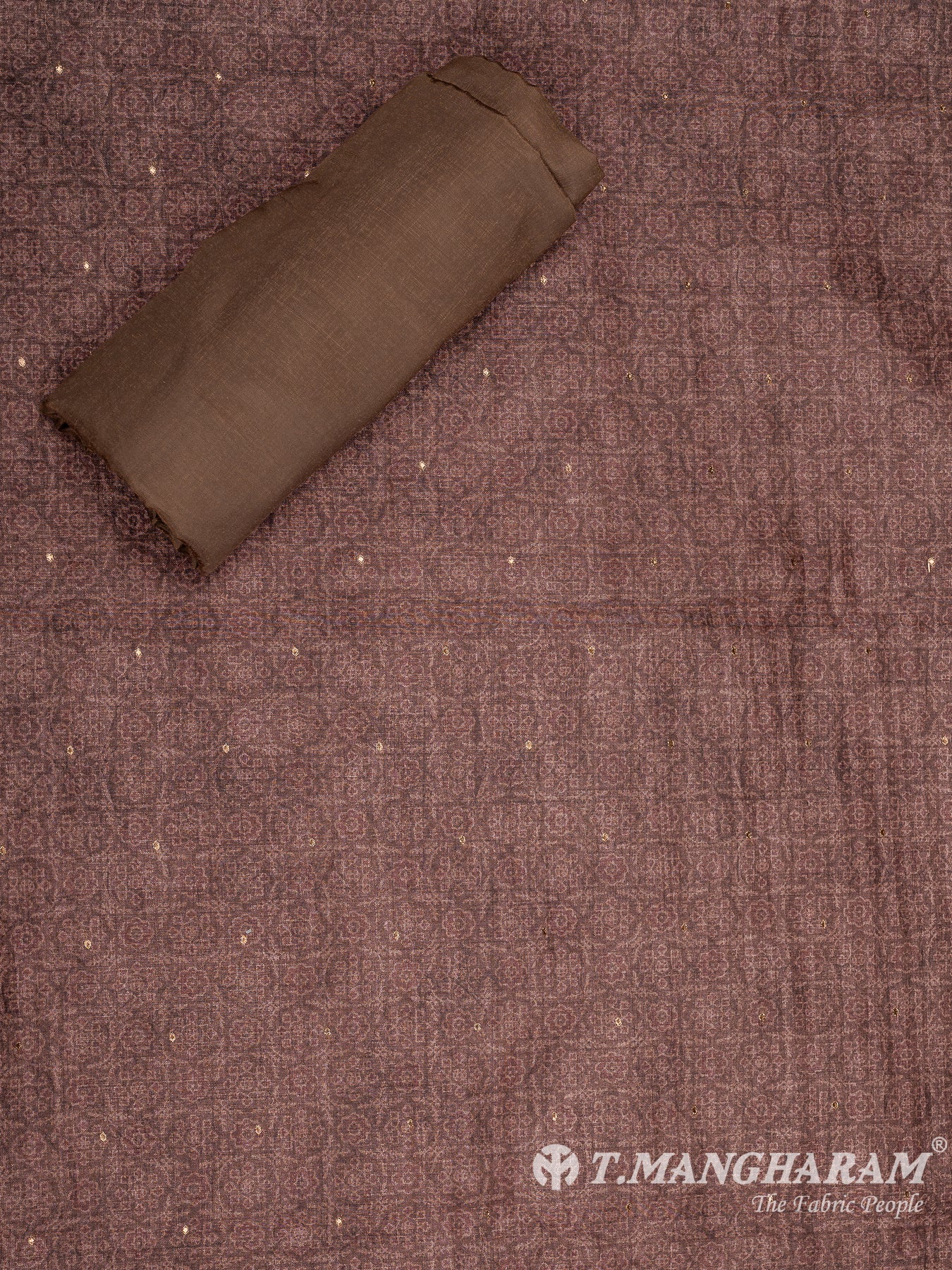 Brown Silk Cotton Chudidhar Fabric Set - EG1840 view-2
