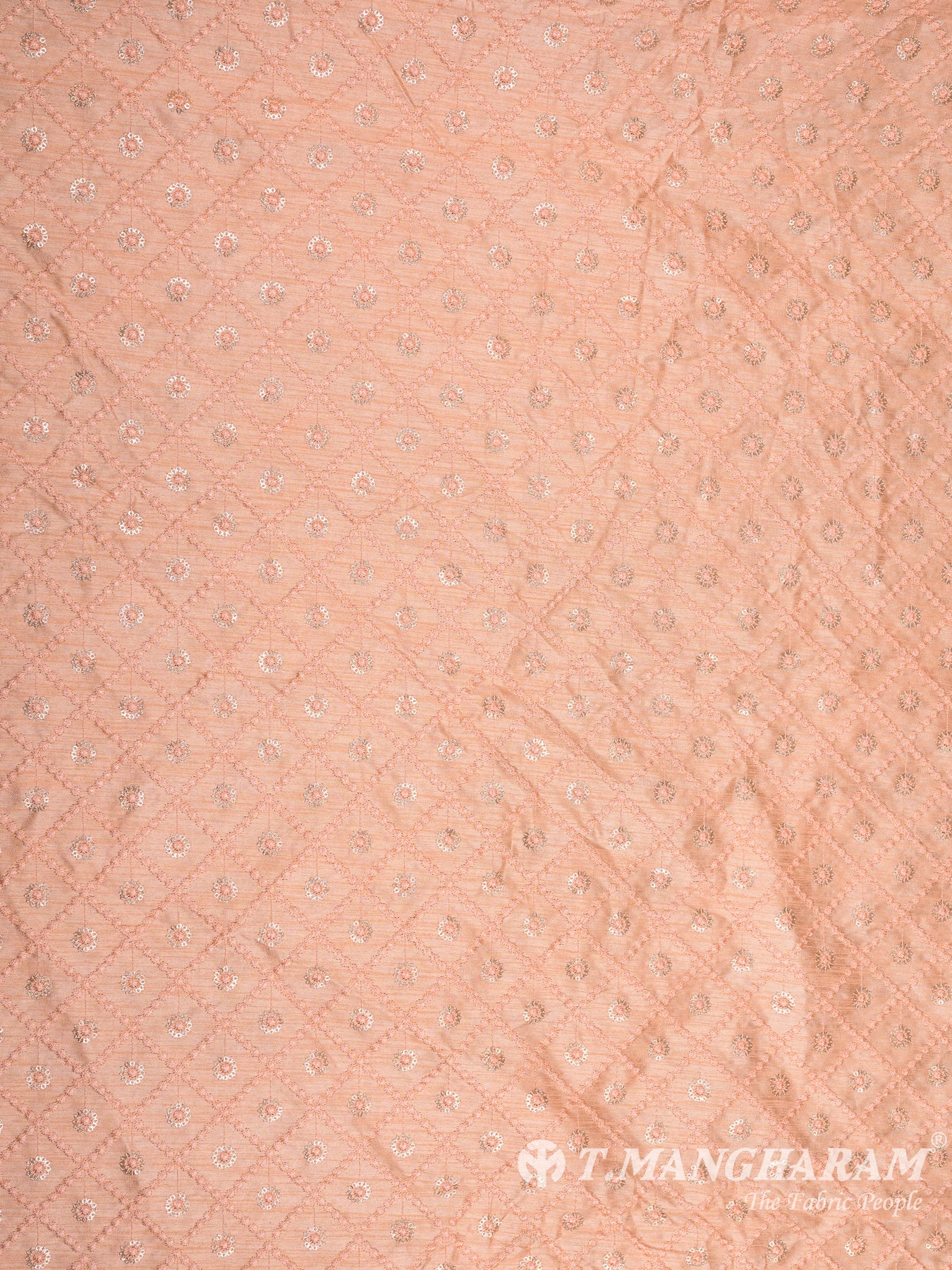 Peach Raw Silk Fabric - EB5704 view-3