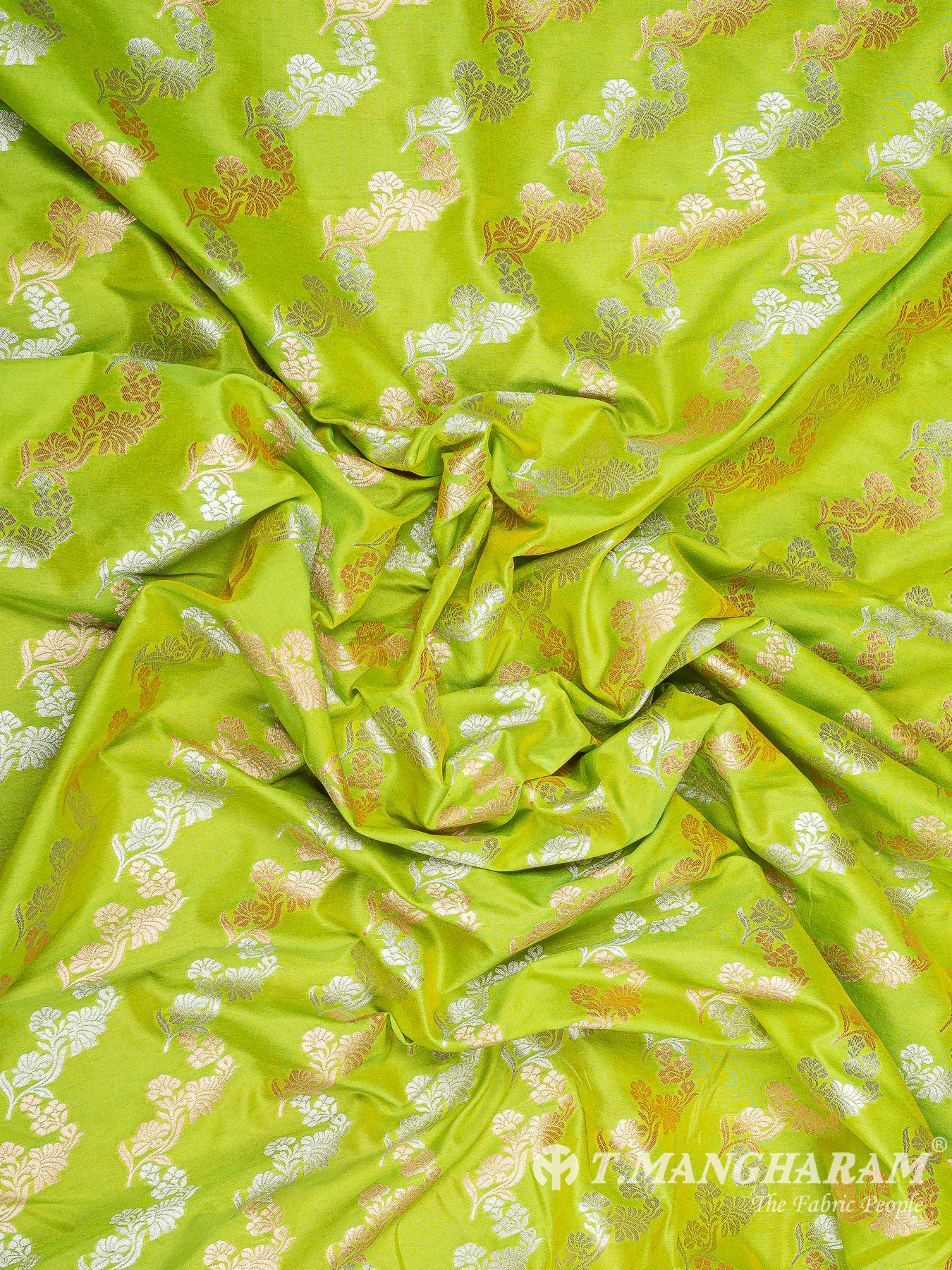 Green Banaras Fabric - EB6577 view-5
