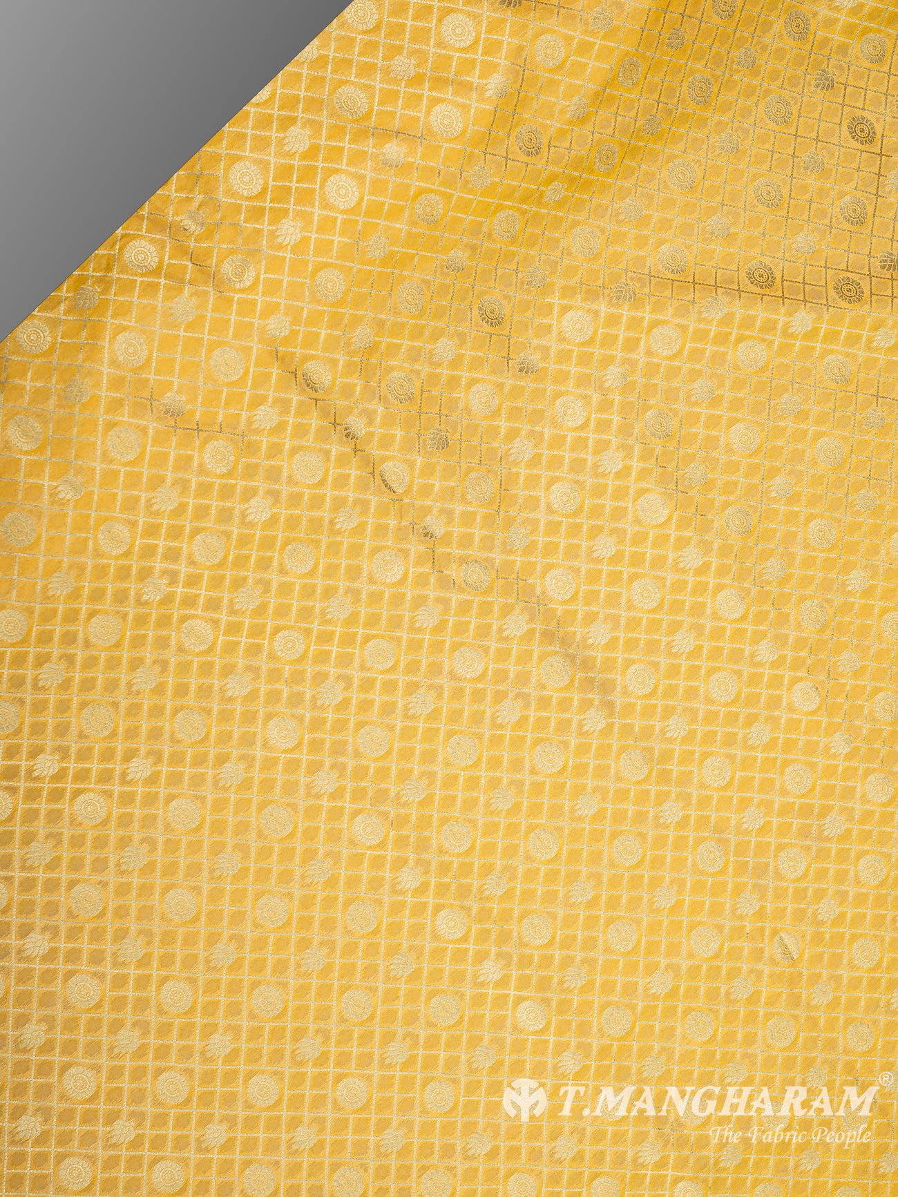 Yellow Banaras Fabric - EC9463 view-2