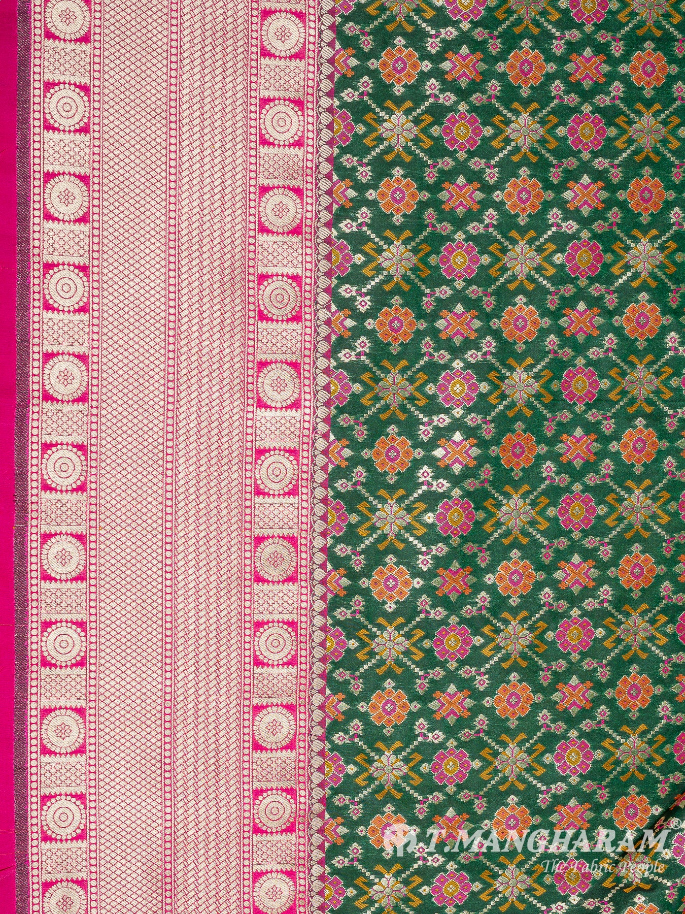 Green Banaras Fabric - EB6585 view-3