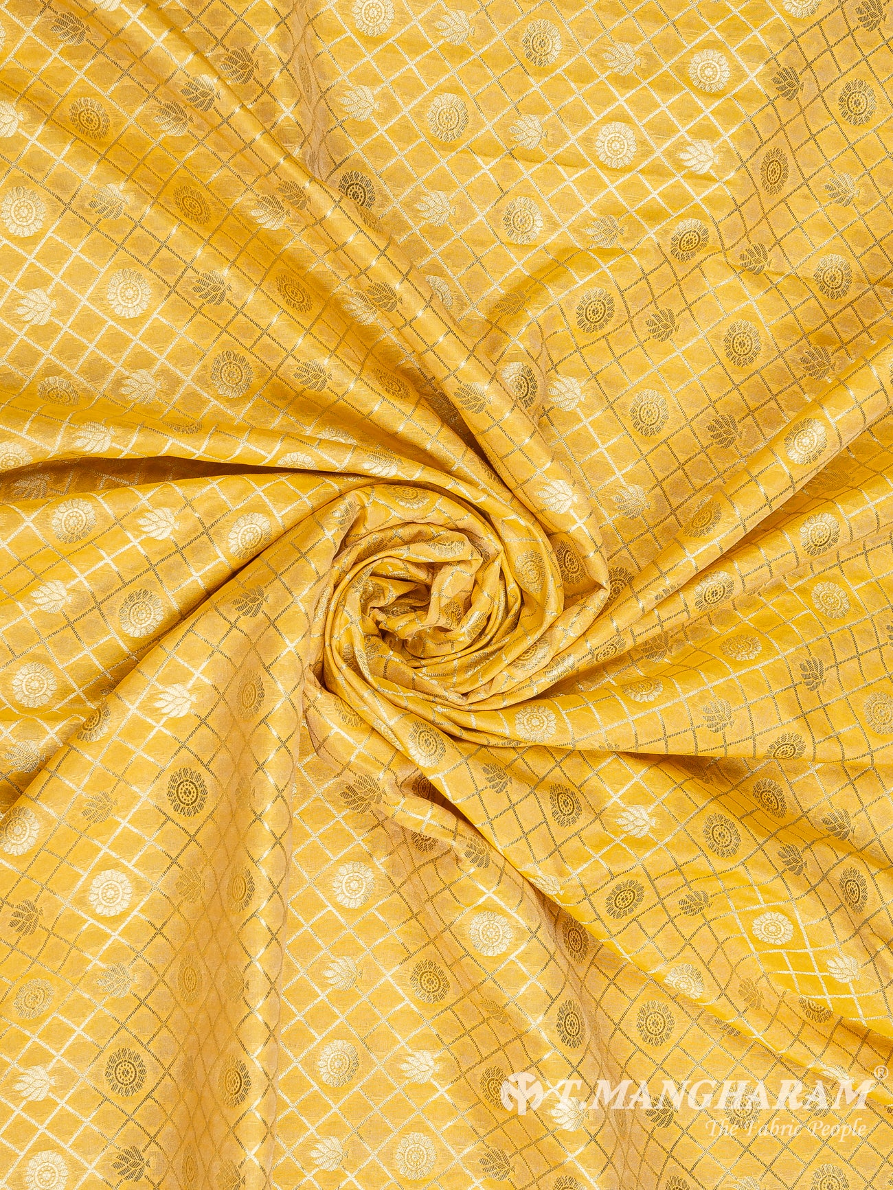 Yellow Banaras Fabric - EC9463 view-1