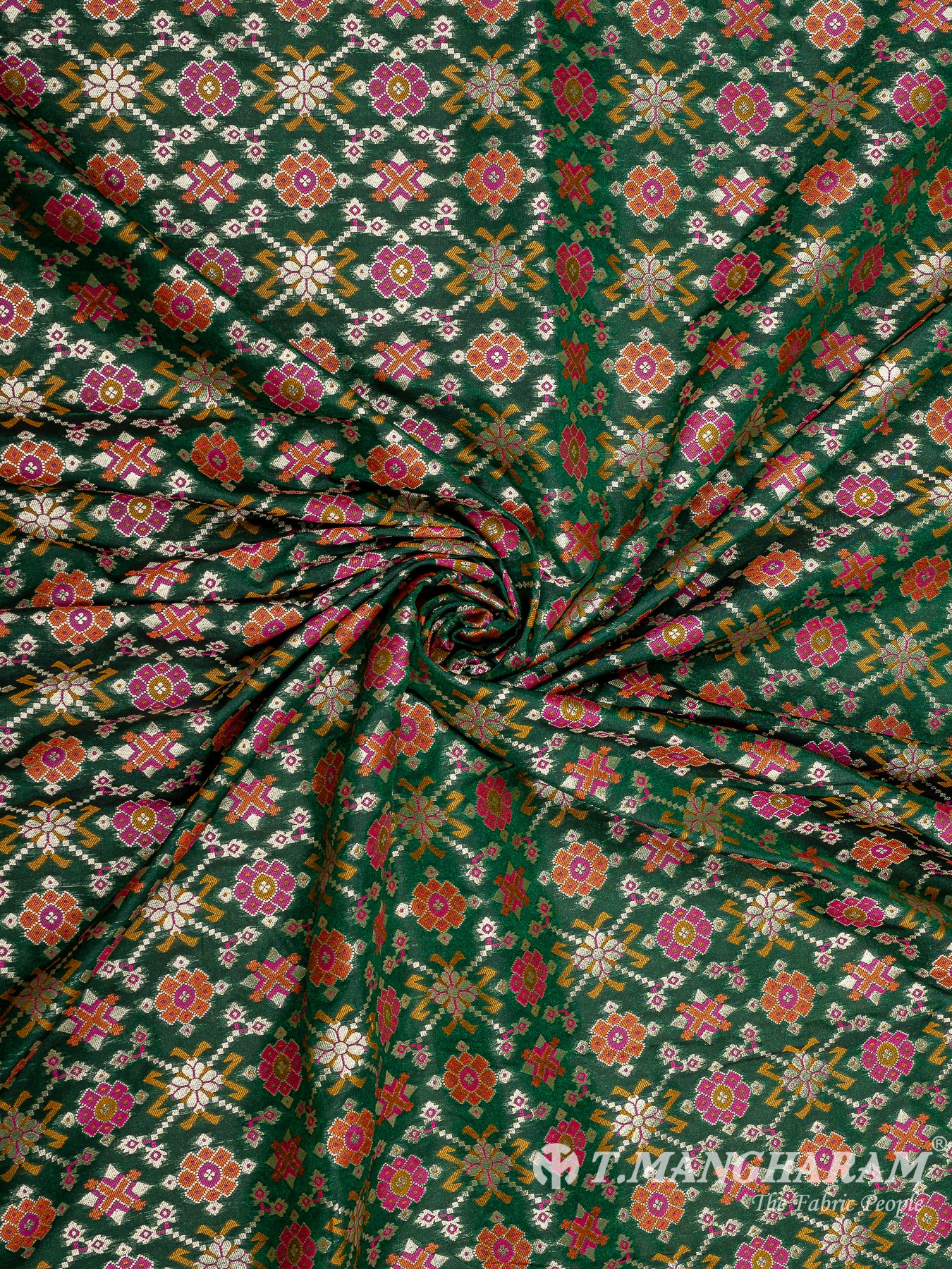 Green Banaras Fabric - EB6585 view-1