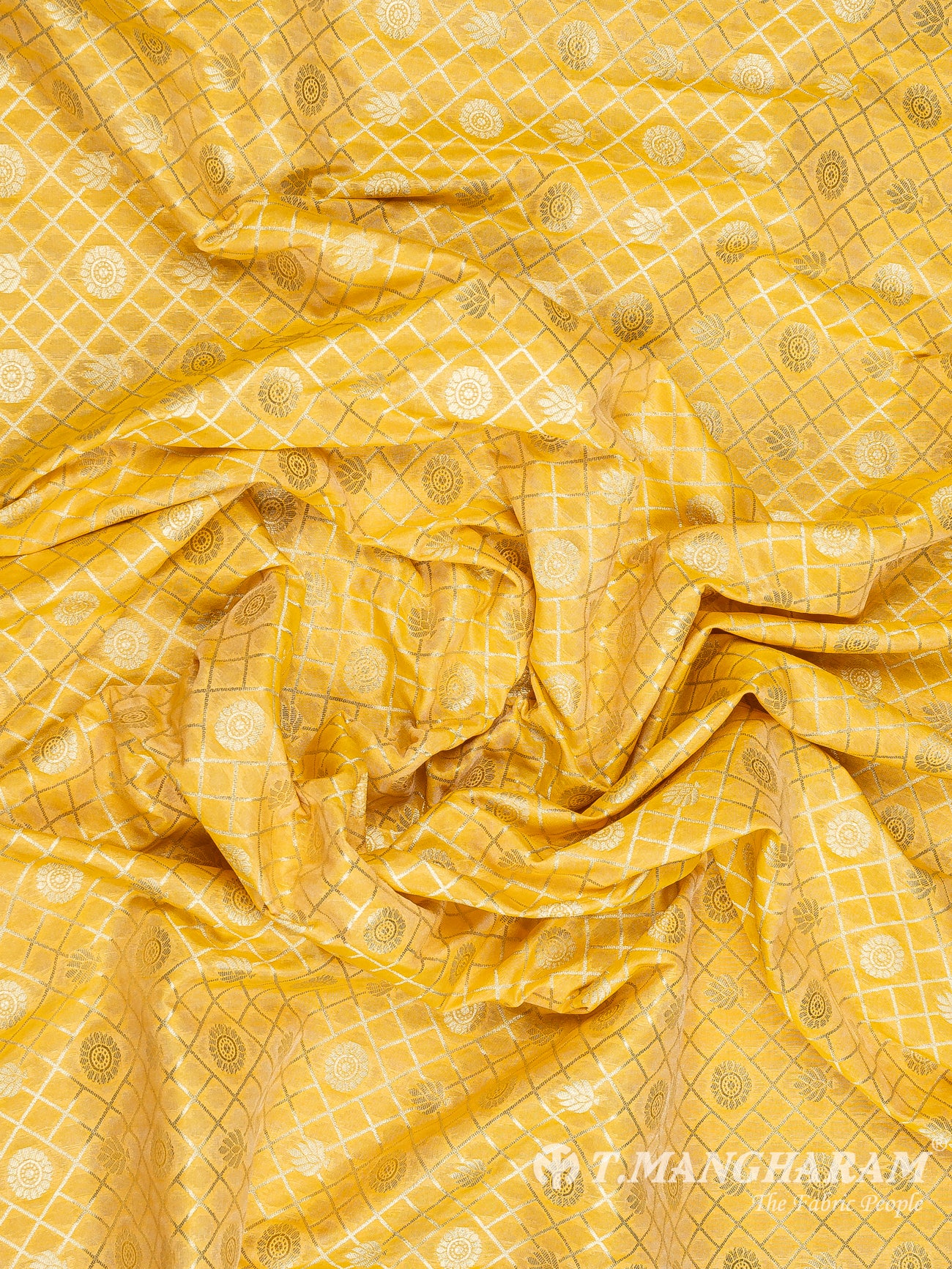 Yellow Banaras Fabric - EC9463 view-4