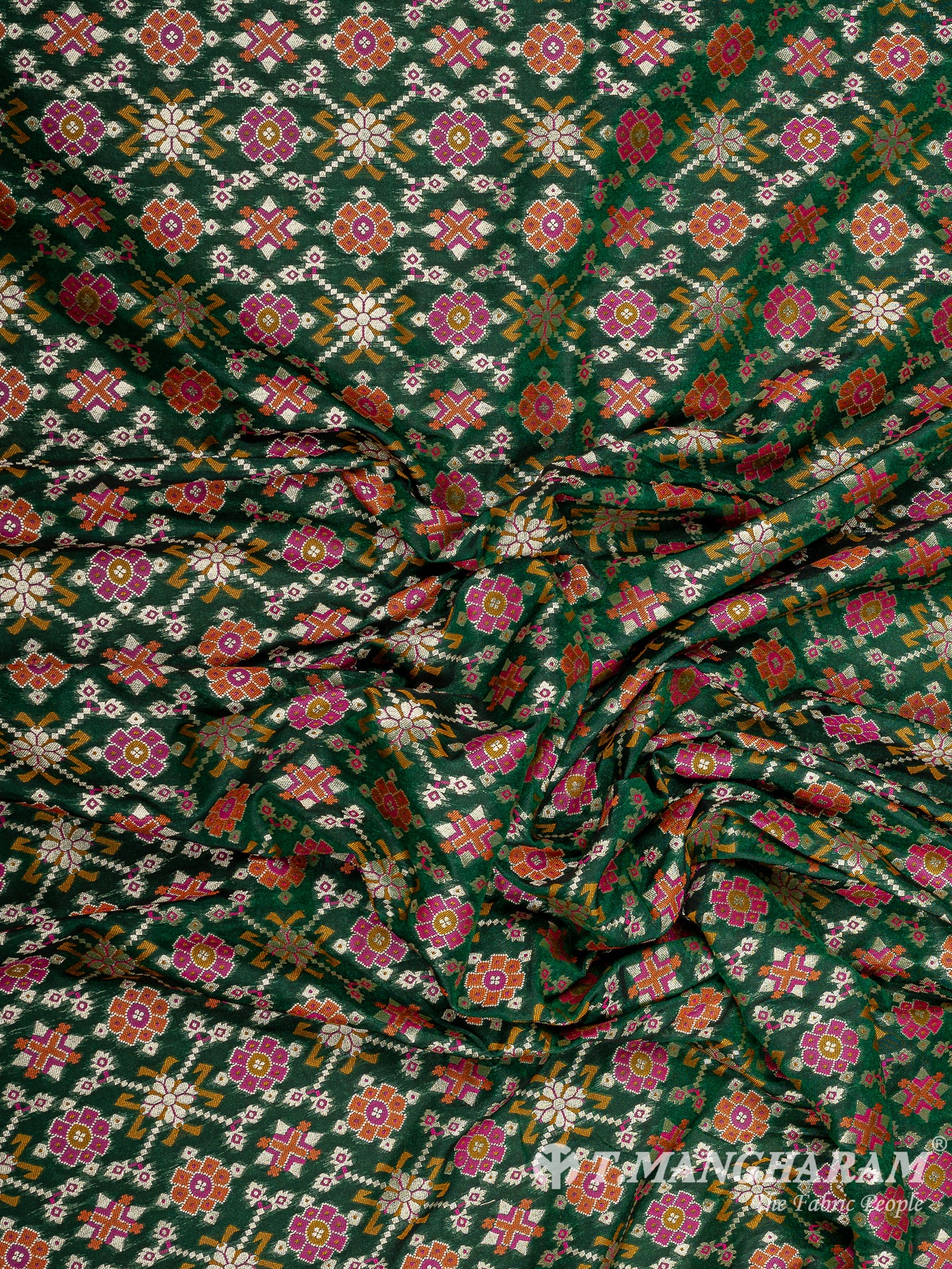 Green Banaras Fabric - EB6585 view-5
