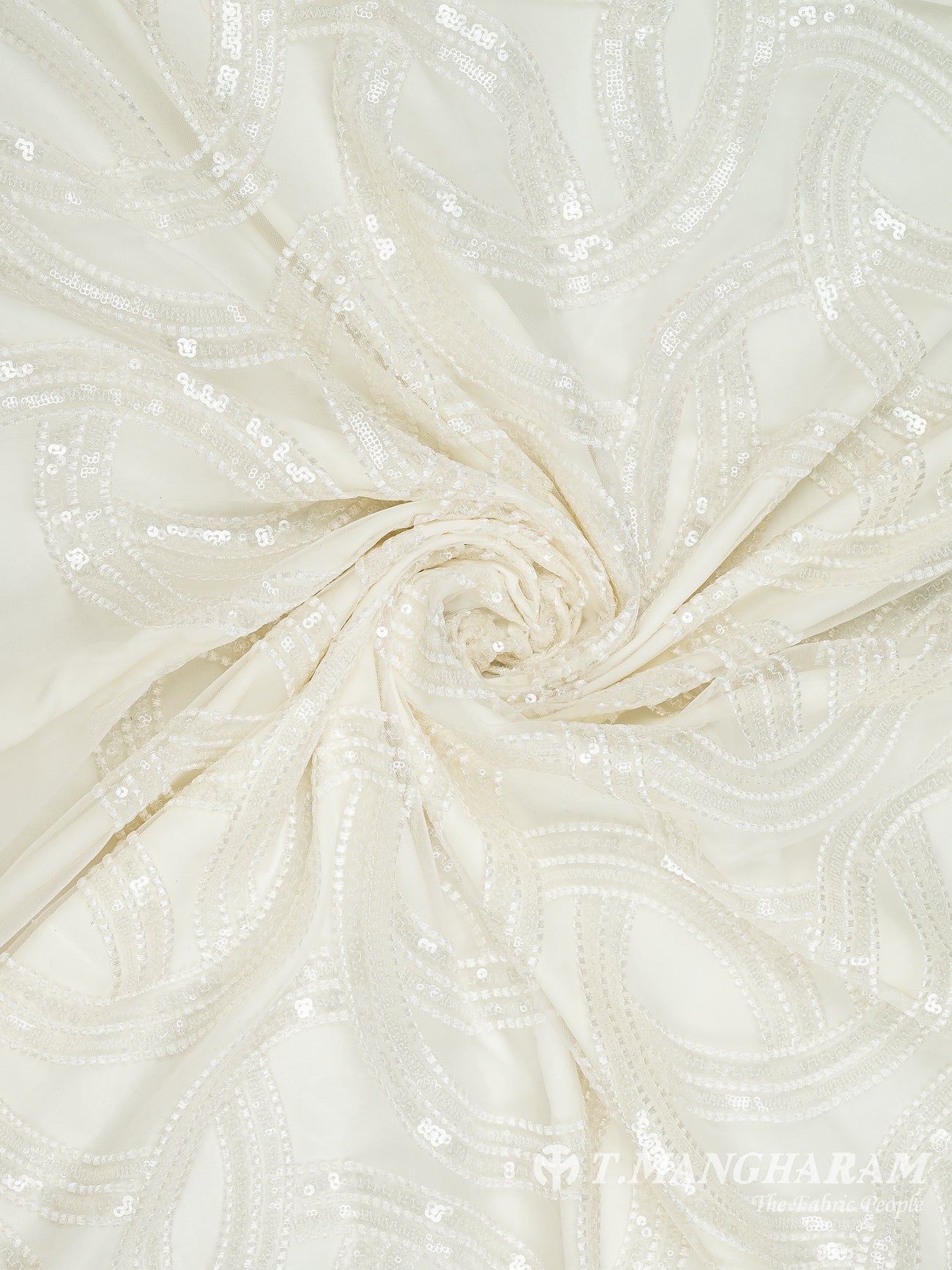 White Net Embroidery Fabric - EA2777 view-1