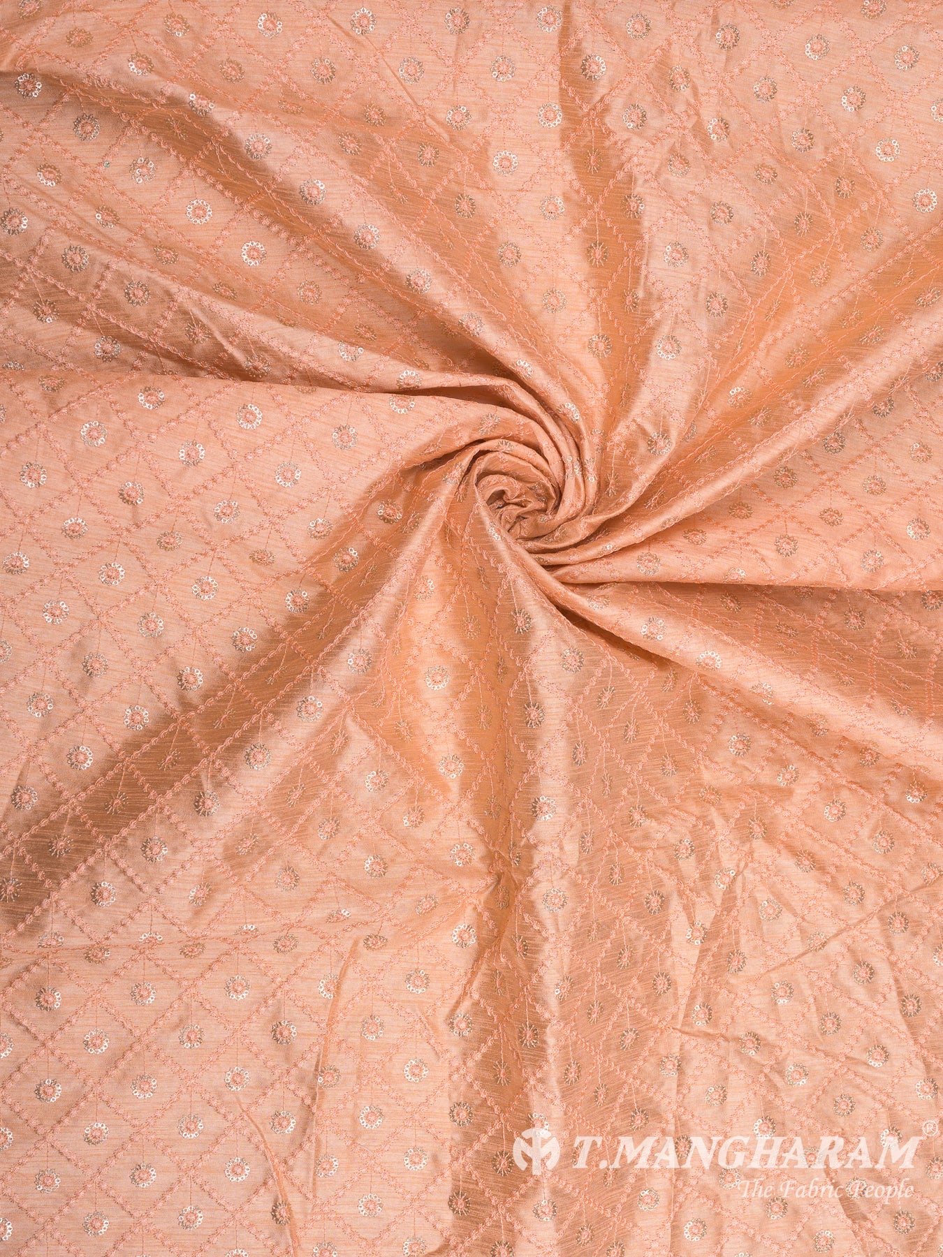 Peach Raw Silk Fabric - EB5704 view-1