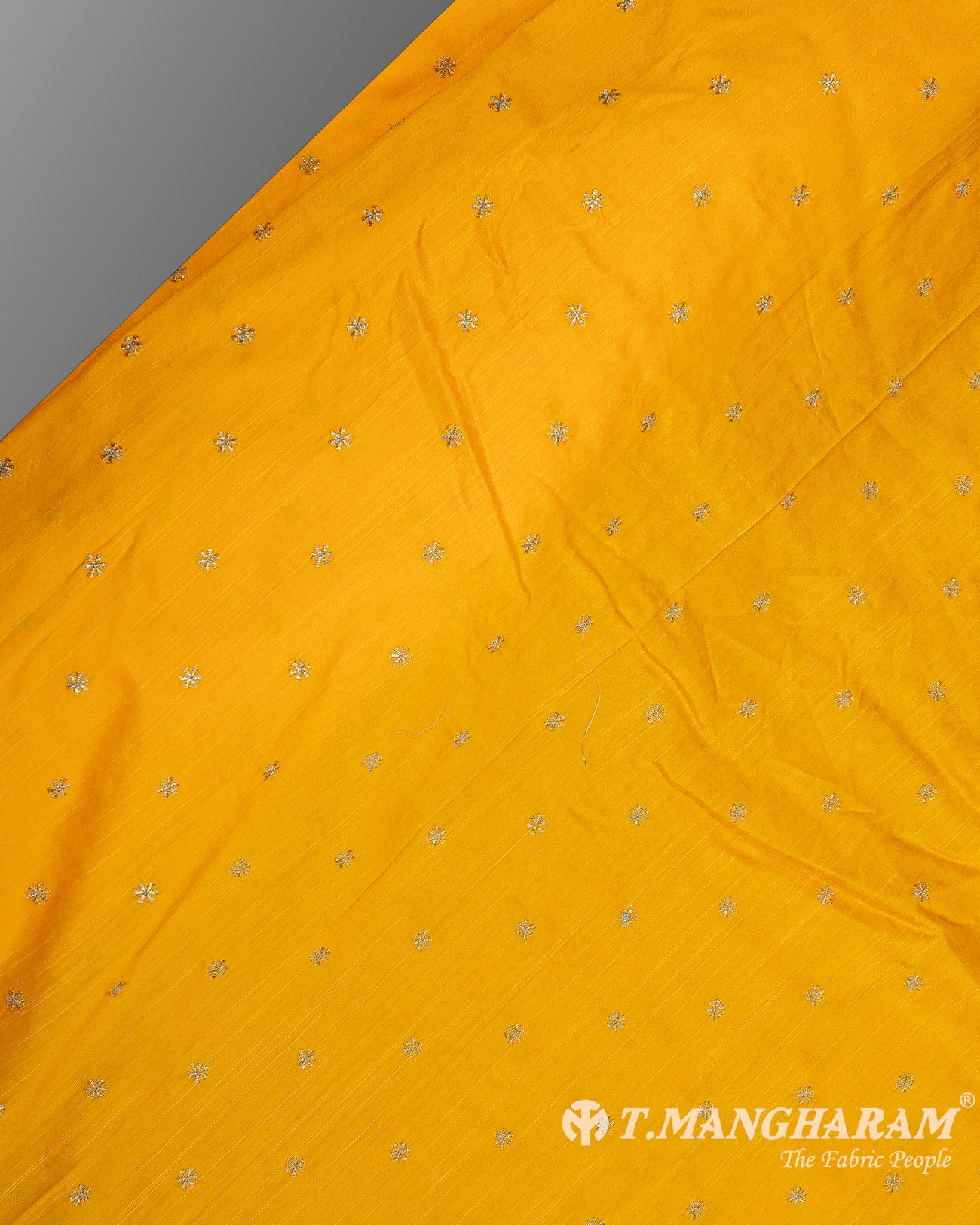 Yellow Semi Banaras Fabric - EC9392 view-2