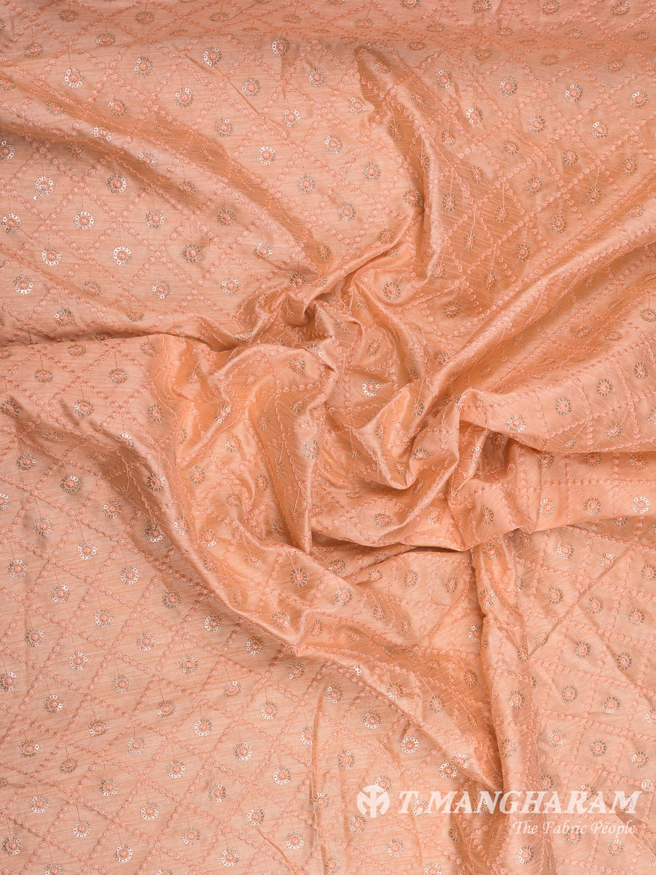 Peach Raw Silk Fabric - EB5704 view-4