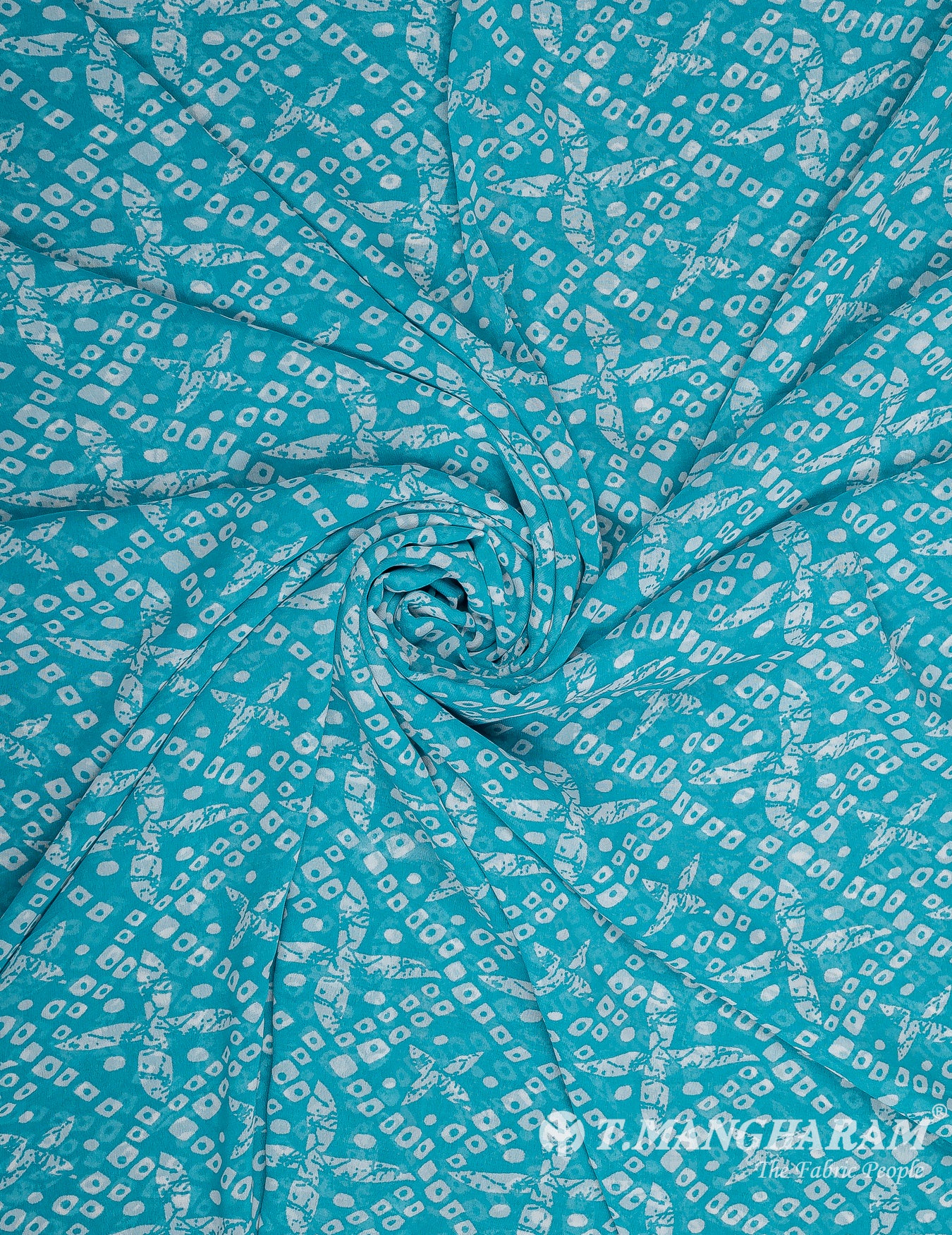 Blue Georgette Fabric - EB7092 view-1