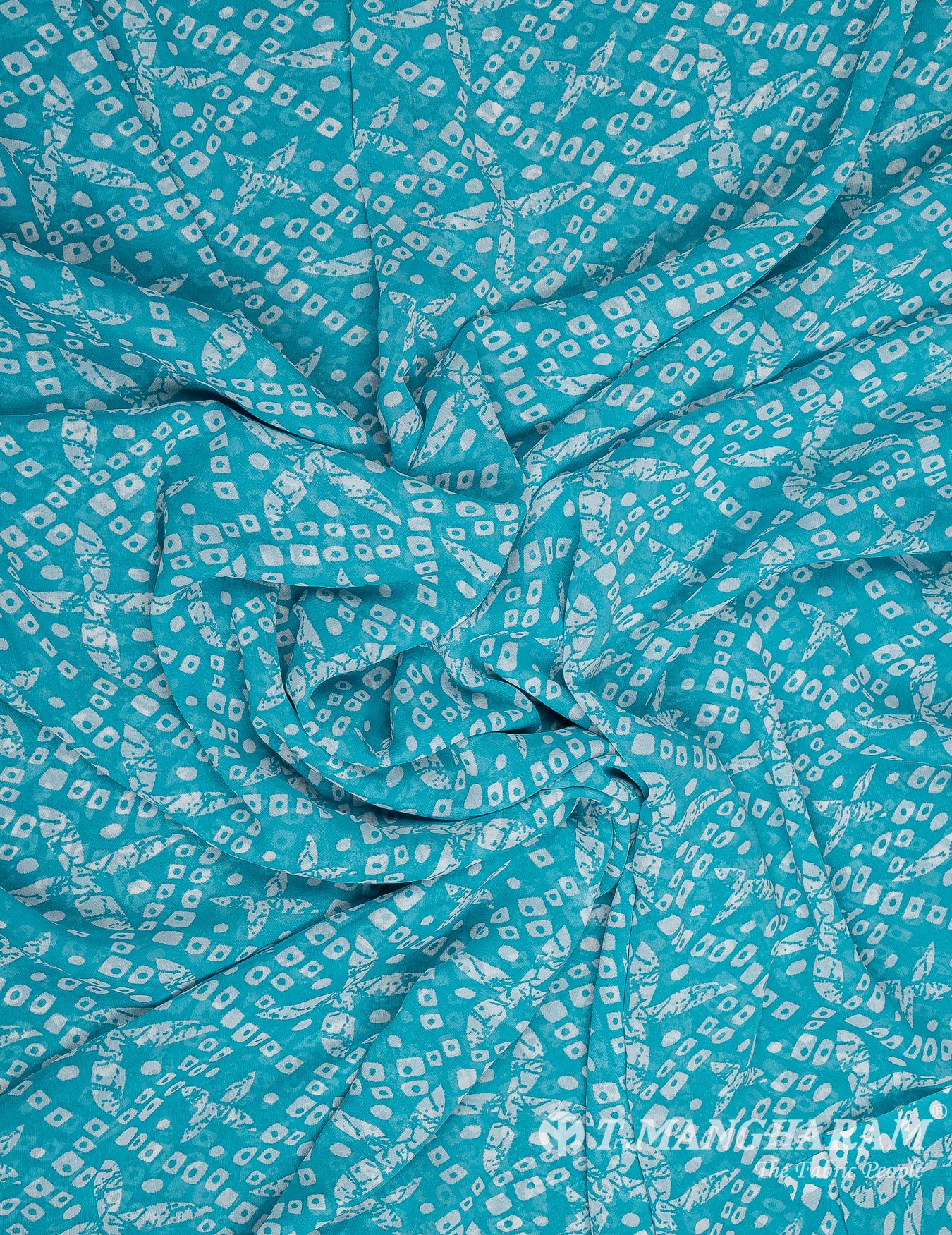 Blue Georgette Fabric - EB7092 view-4