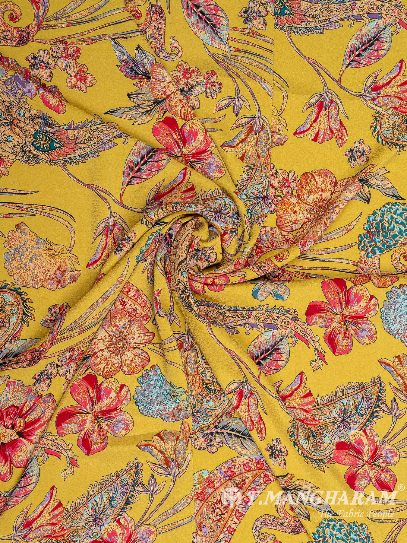 Yellow Crepe Fabric - EC8026 view-1