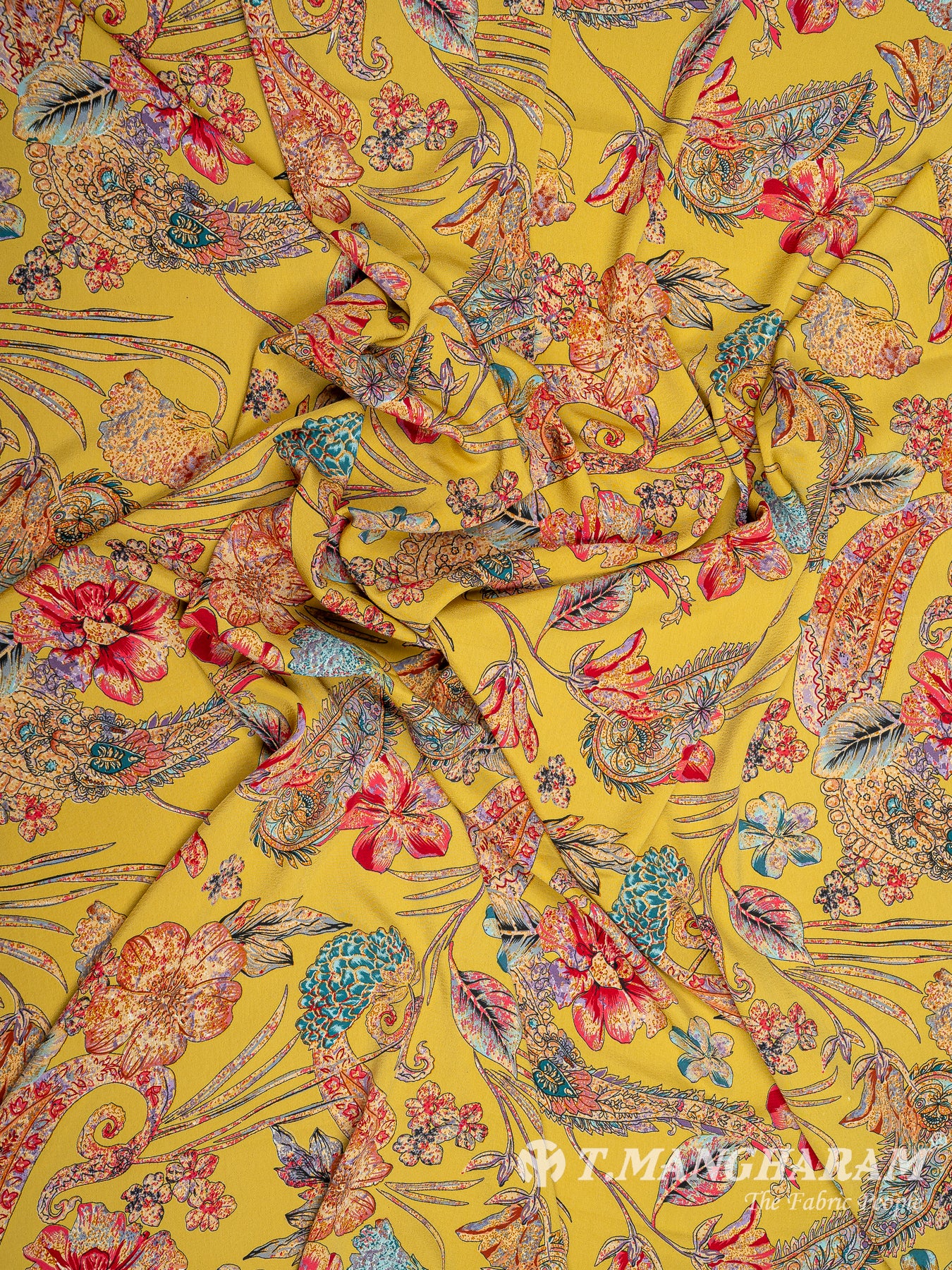Yellow Crepe Fabric - EC8026 view-4