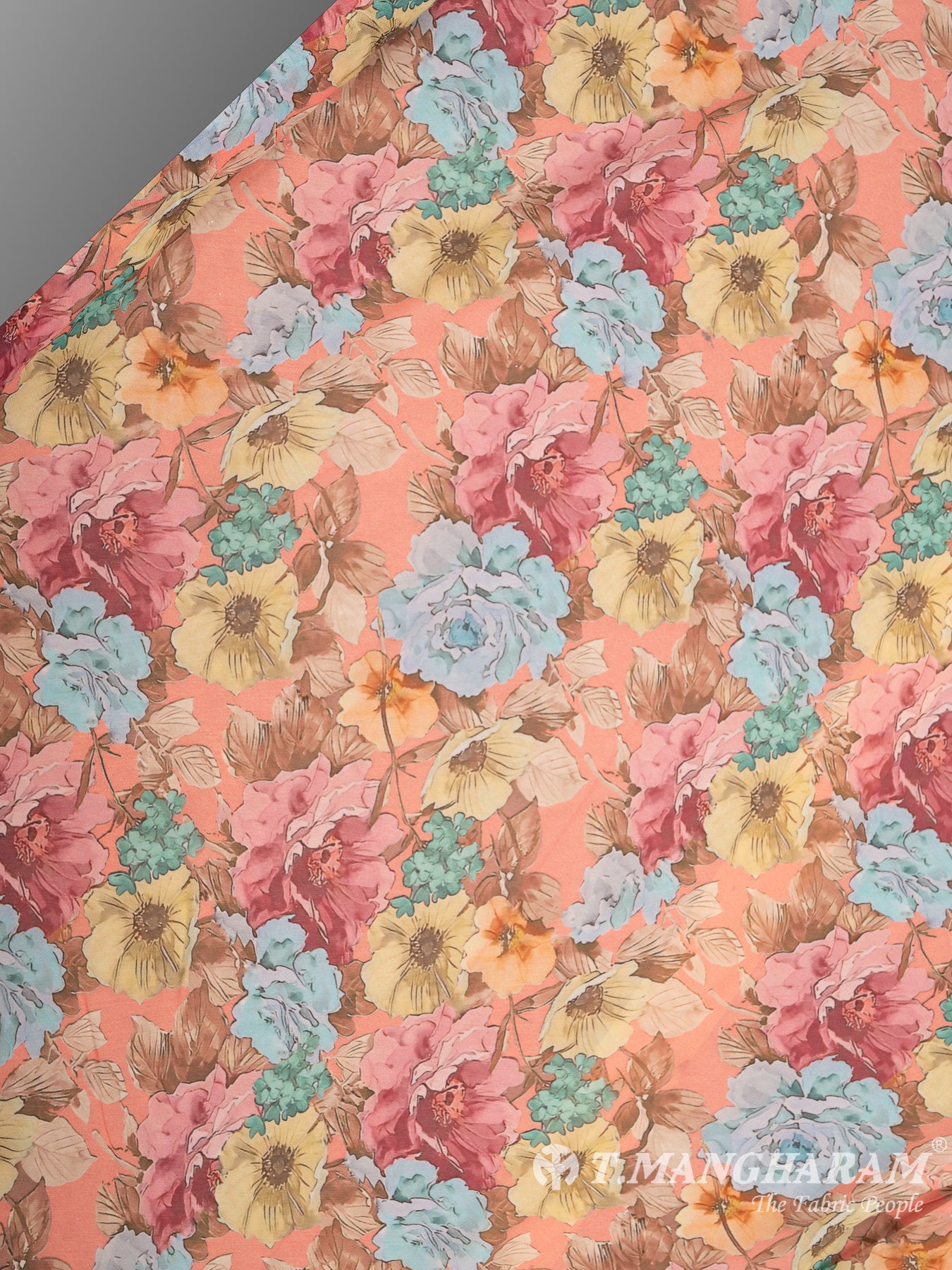 Peach Georgette Fabric - EB6308