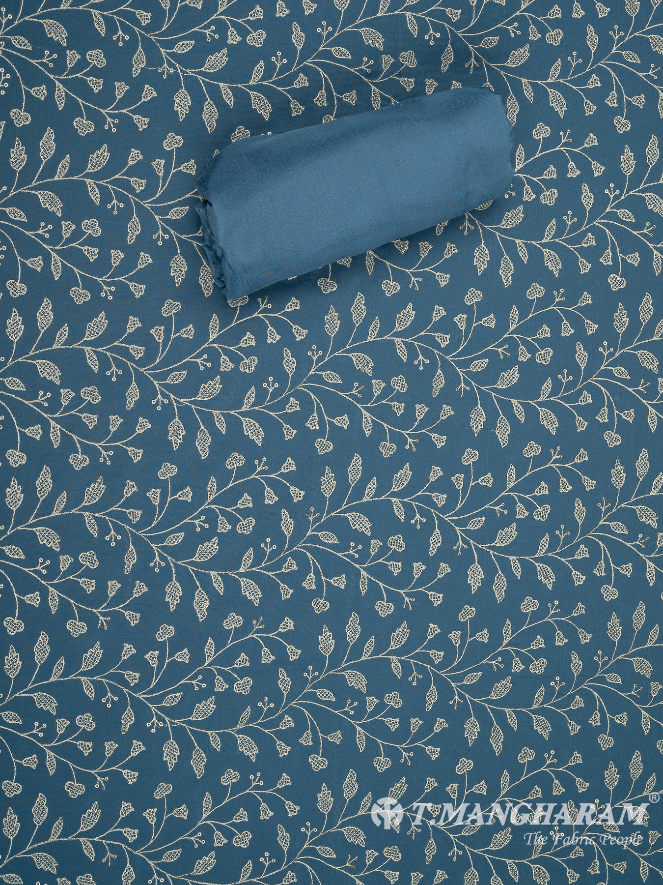 Blue Georgette Chudidhar Fabric Set - EF1517 view-2
