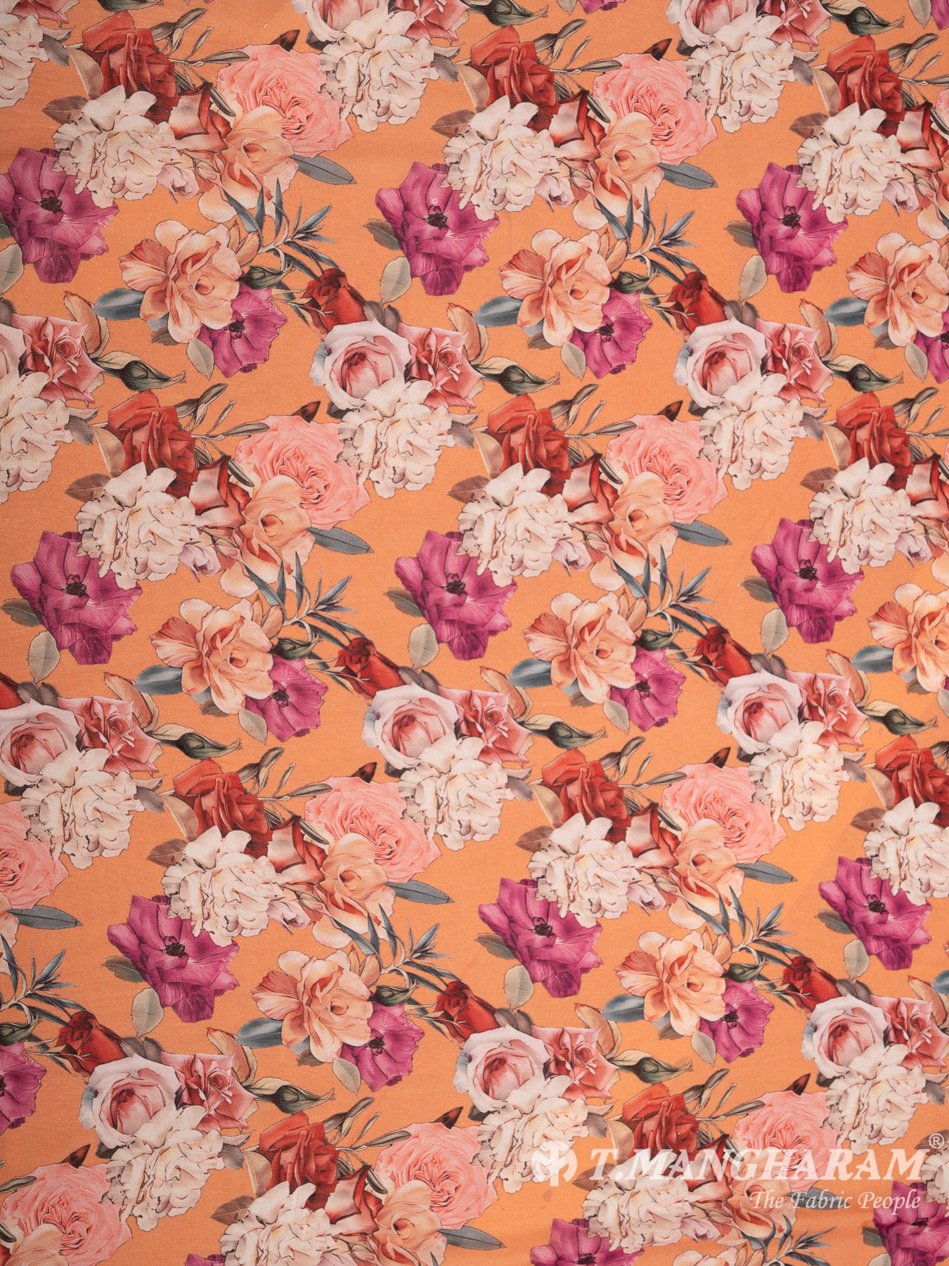 Peach Georgette Fabric - EB6304 view-4