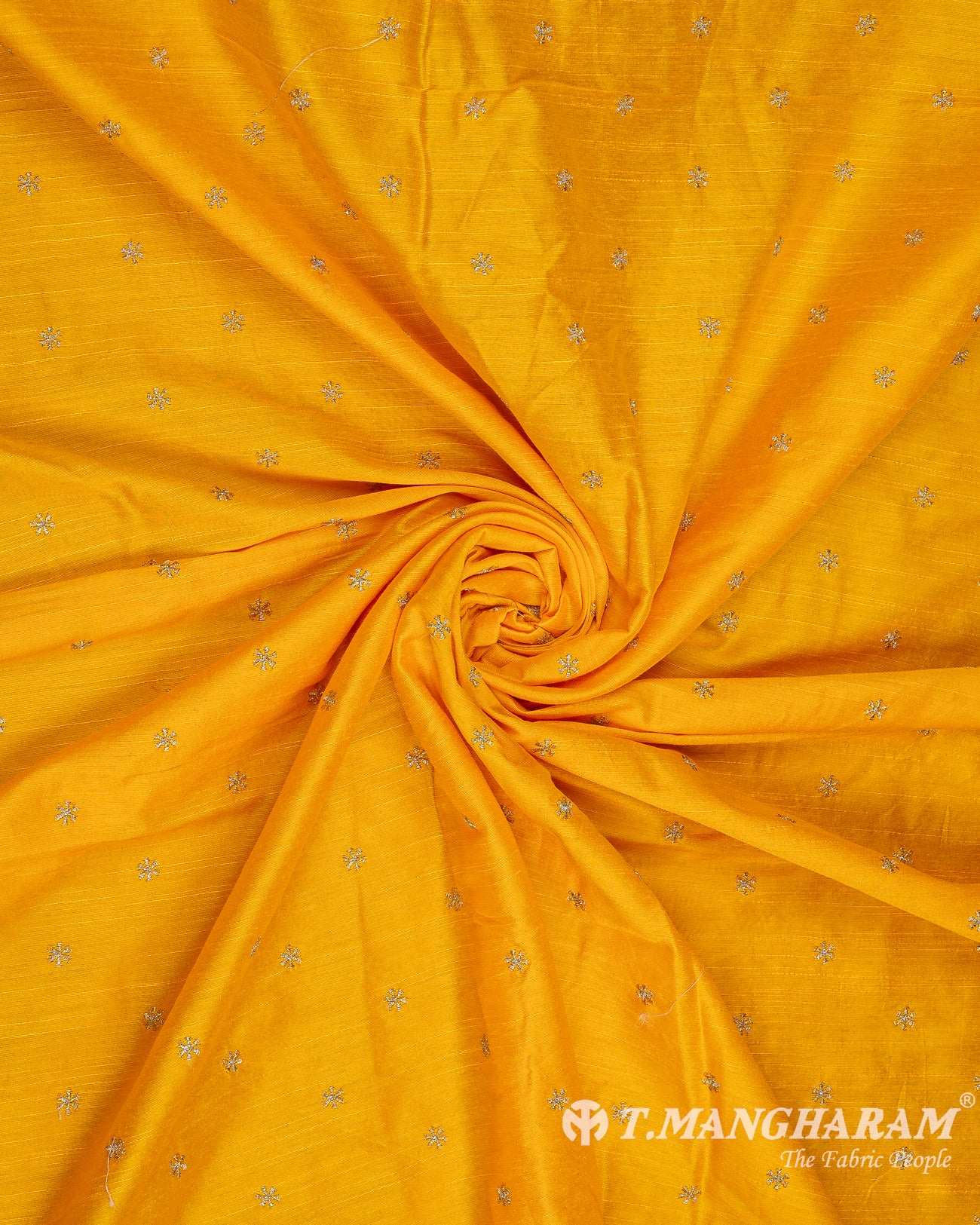 Yellow Semi Banaras Fabric - EC9392 view-1