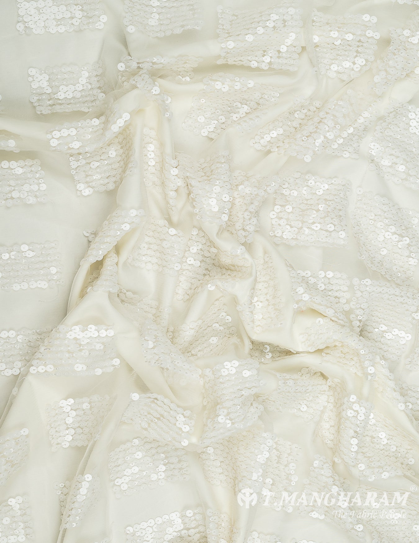 Cream Net Embroidery Fabric - EC9825 view-4