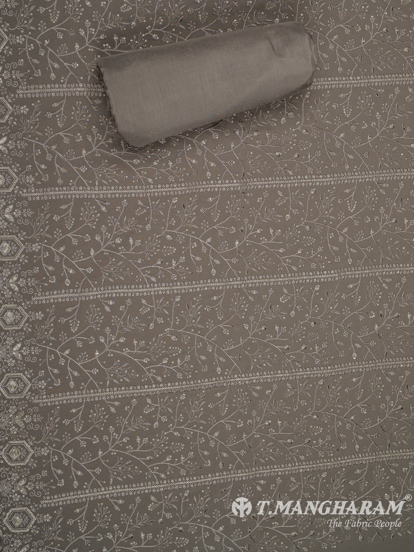 Brown Georgette Chudidhar Fabric Set - EF1522 view-2