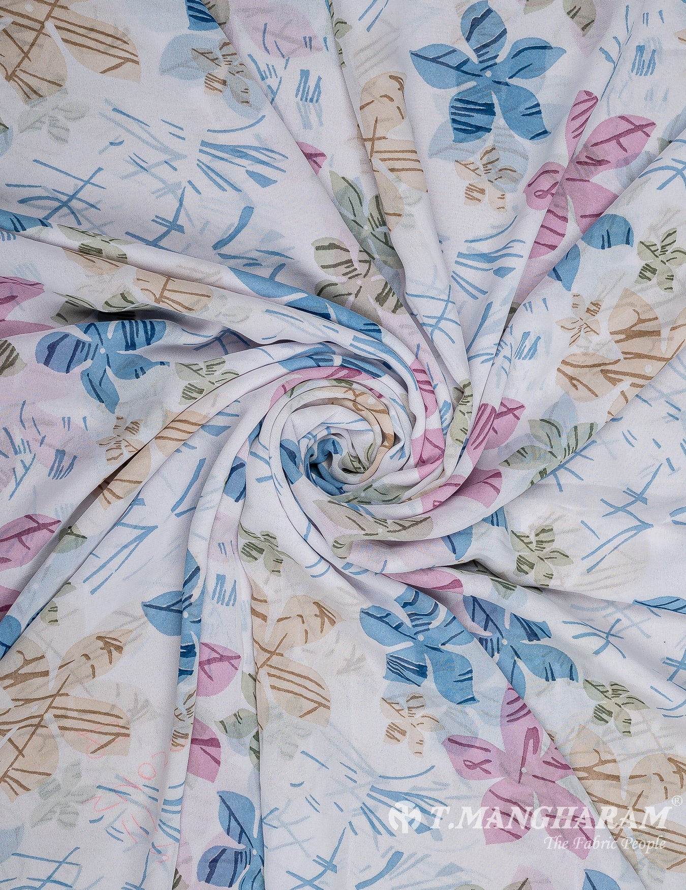 White Georgette Fabric - EB7080 view-1