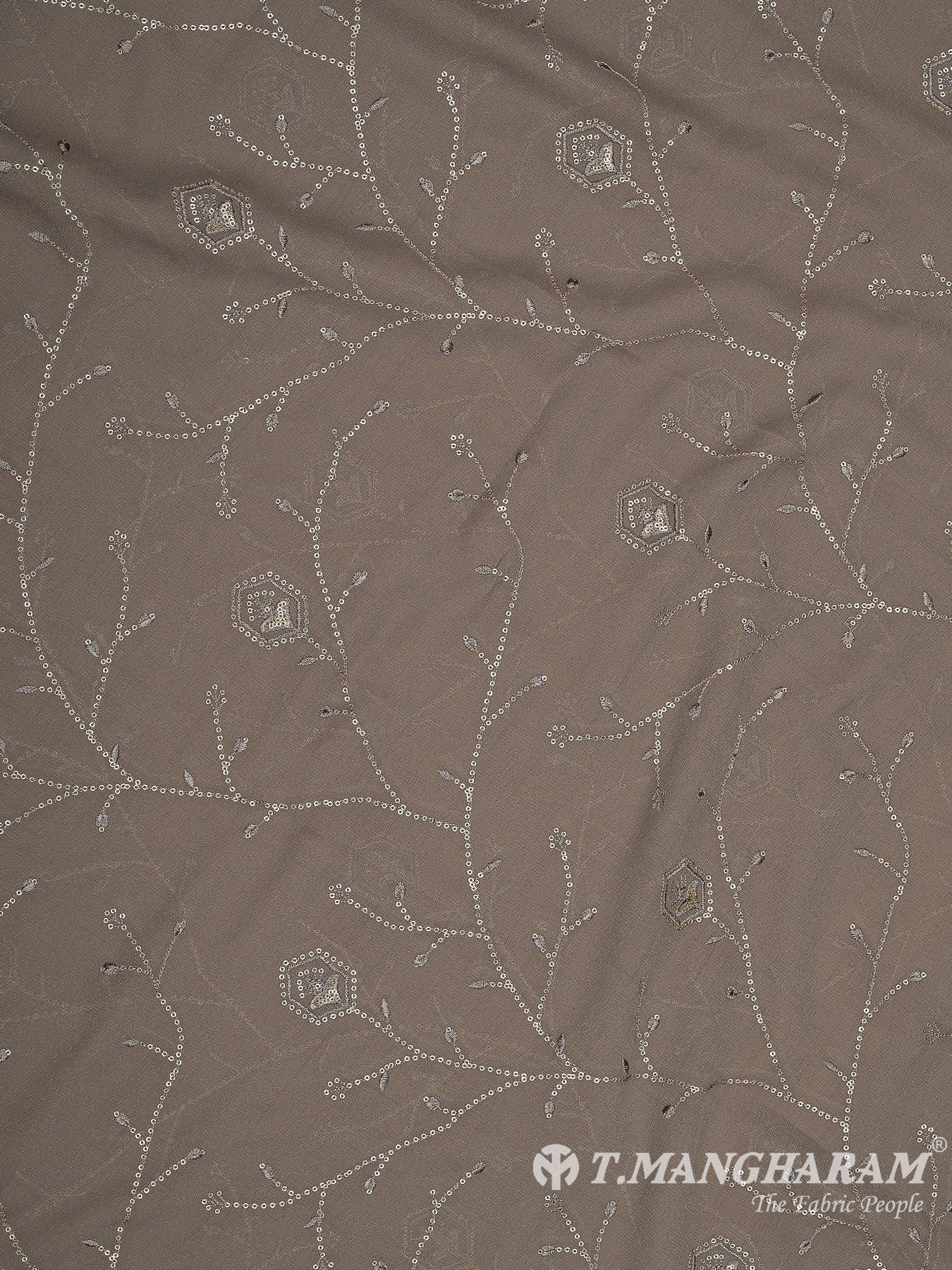 Brown Georgette Chudidhar Fabric Set - EF1522 view-3