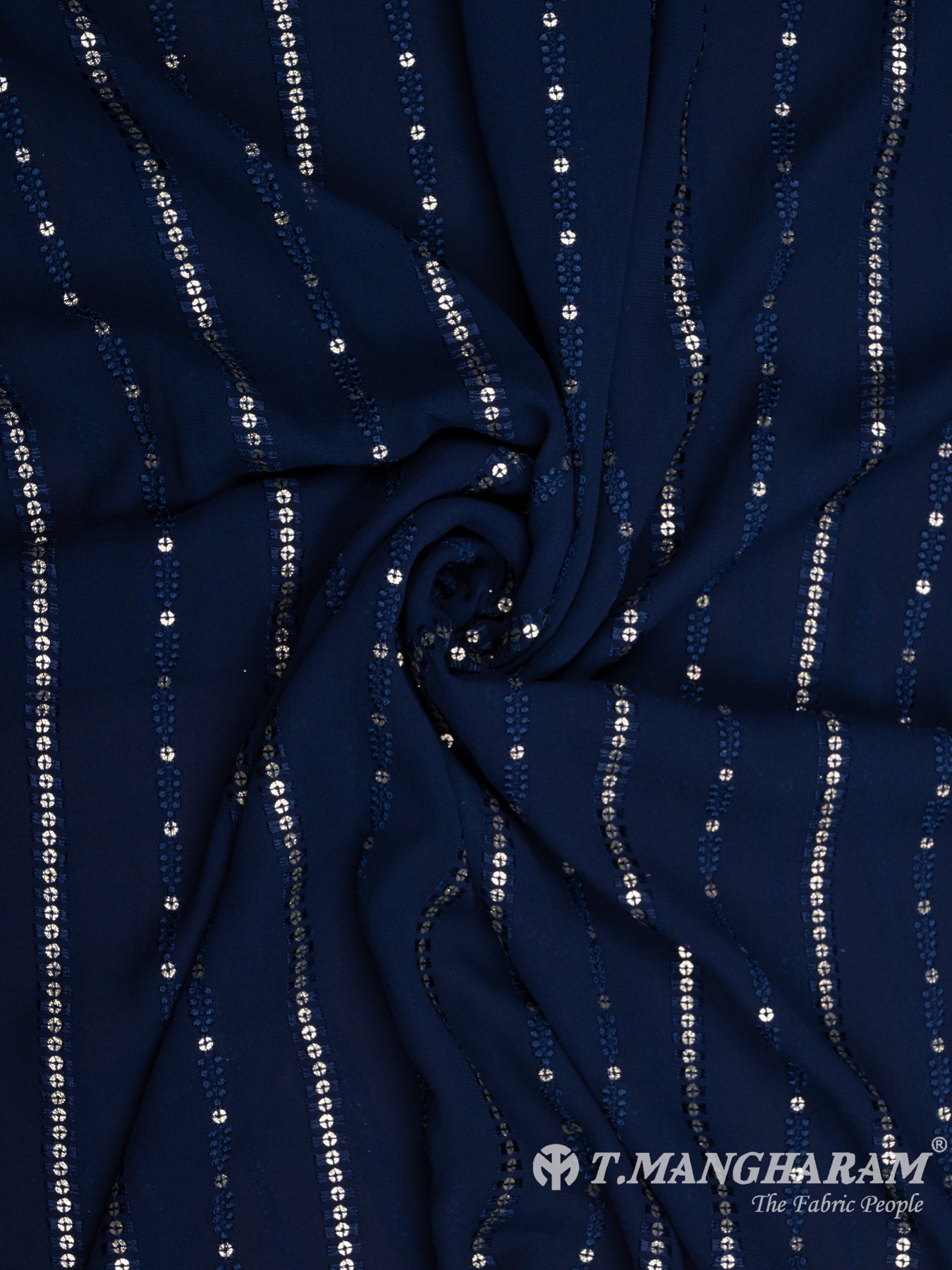 Blue Georgette Fabric - EB6498 view-1