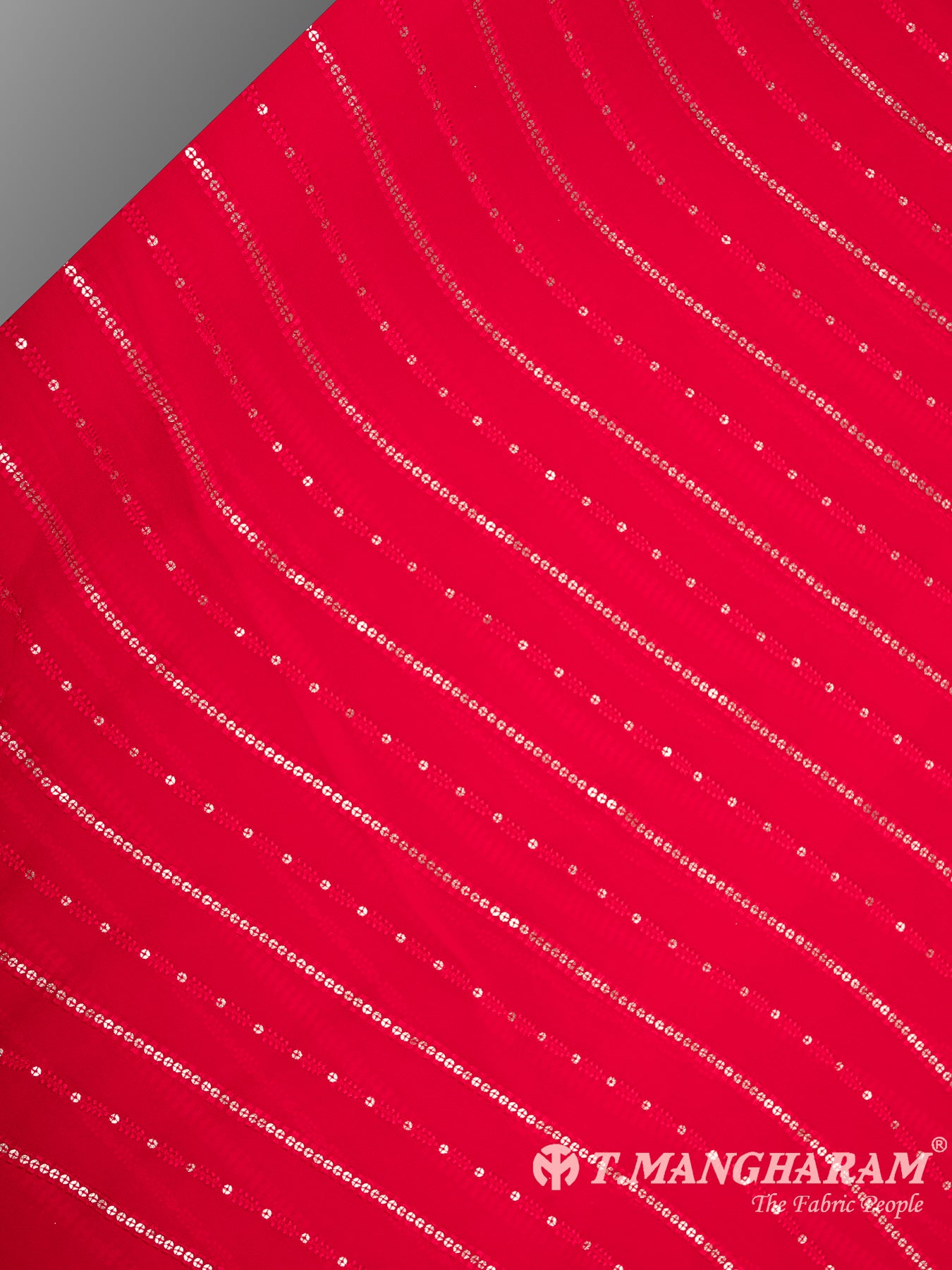 Red Georgette Fabric - EB6497 view-2