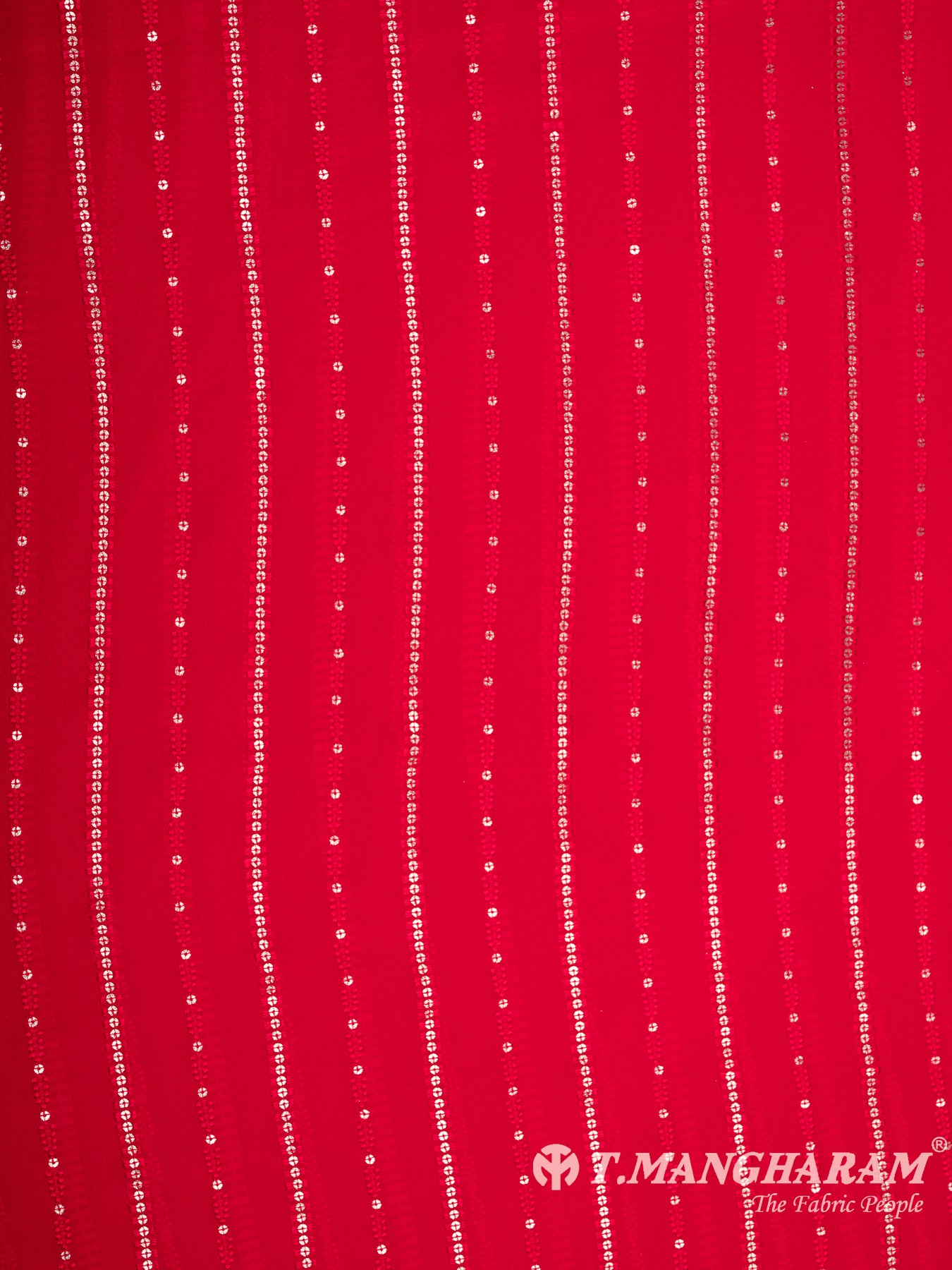 Red Georgette Fabric - EB6497 view-3