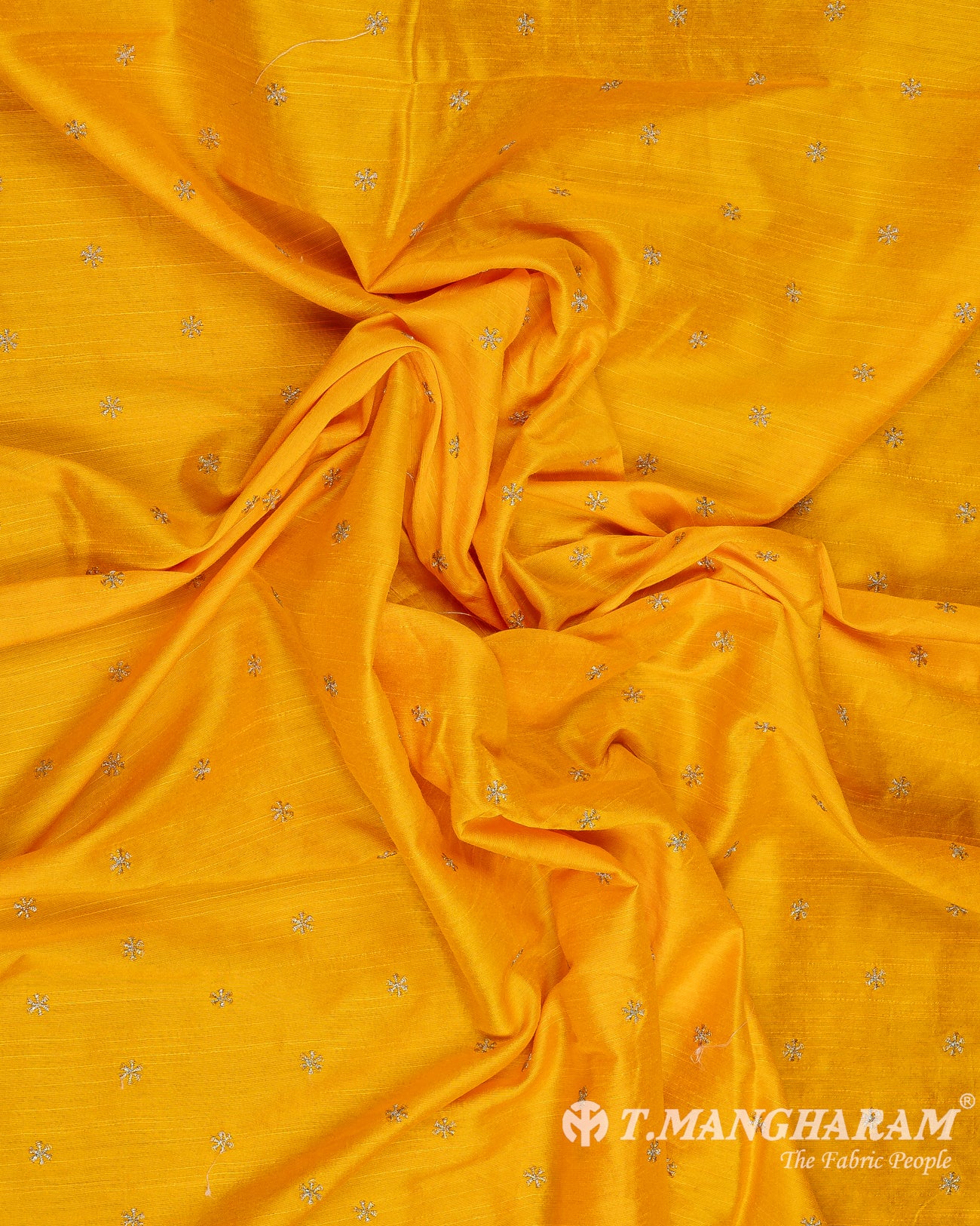 Yellow Semi Banaras Fabric - EC9392 view-4