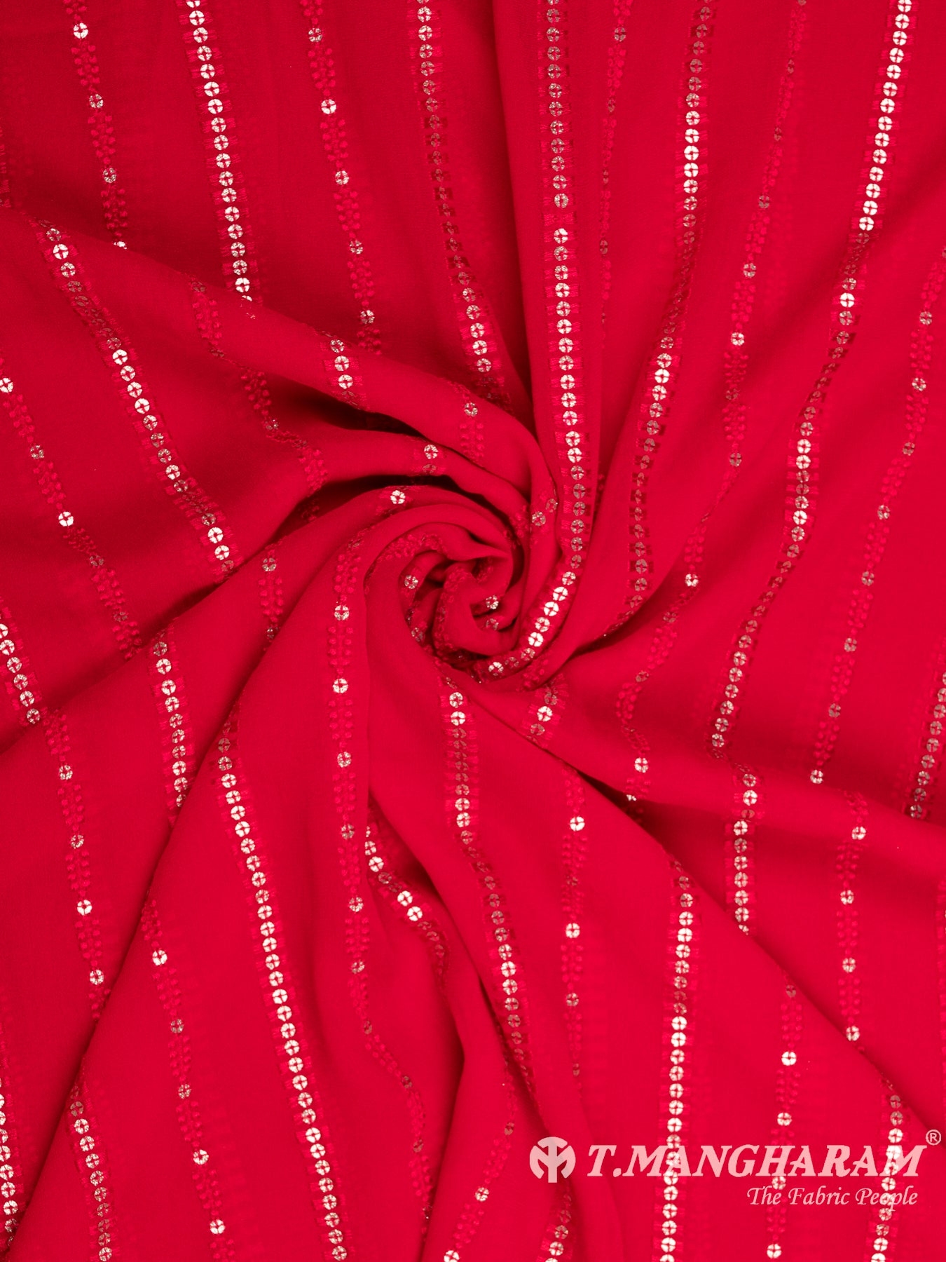Red Georgette Fabric - EB6497 view-1