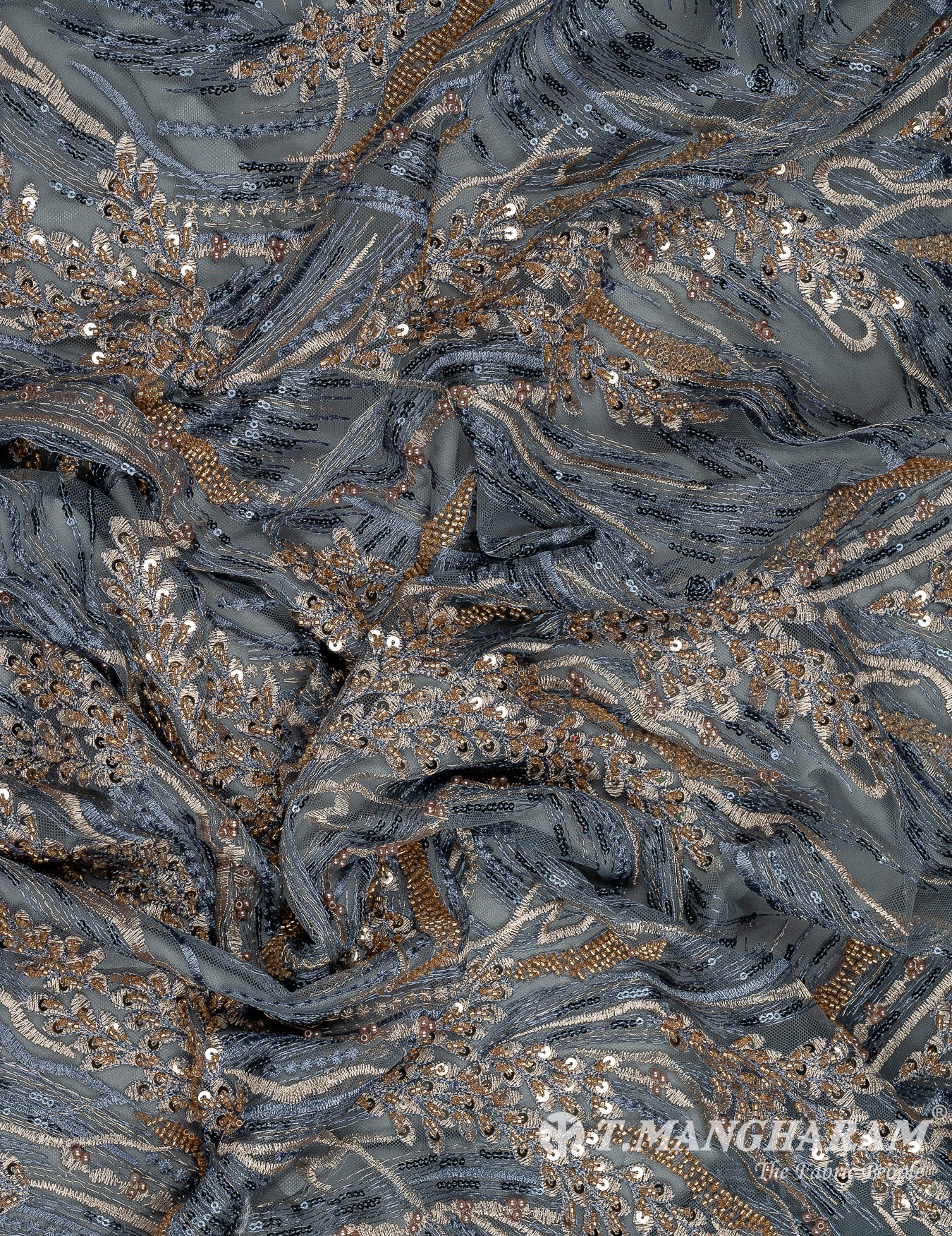 Blue Net Embroidery Fabric - EB7238 view-4