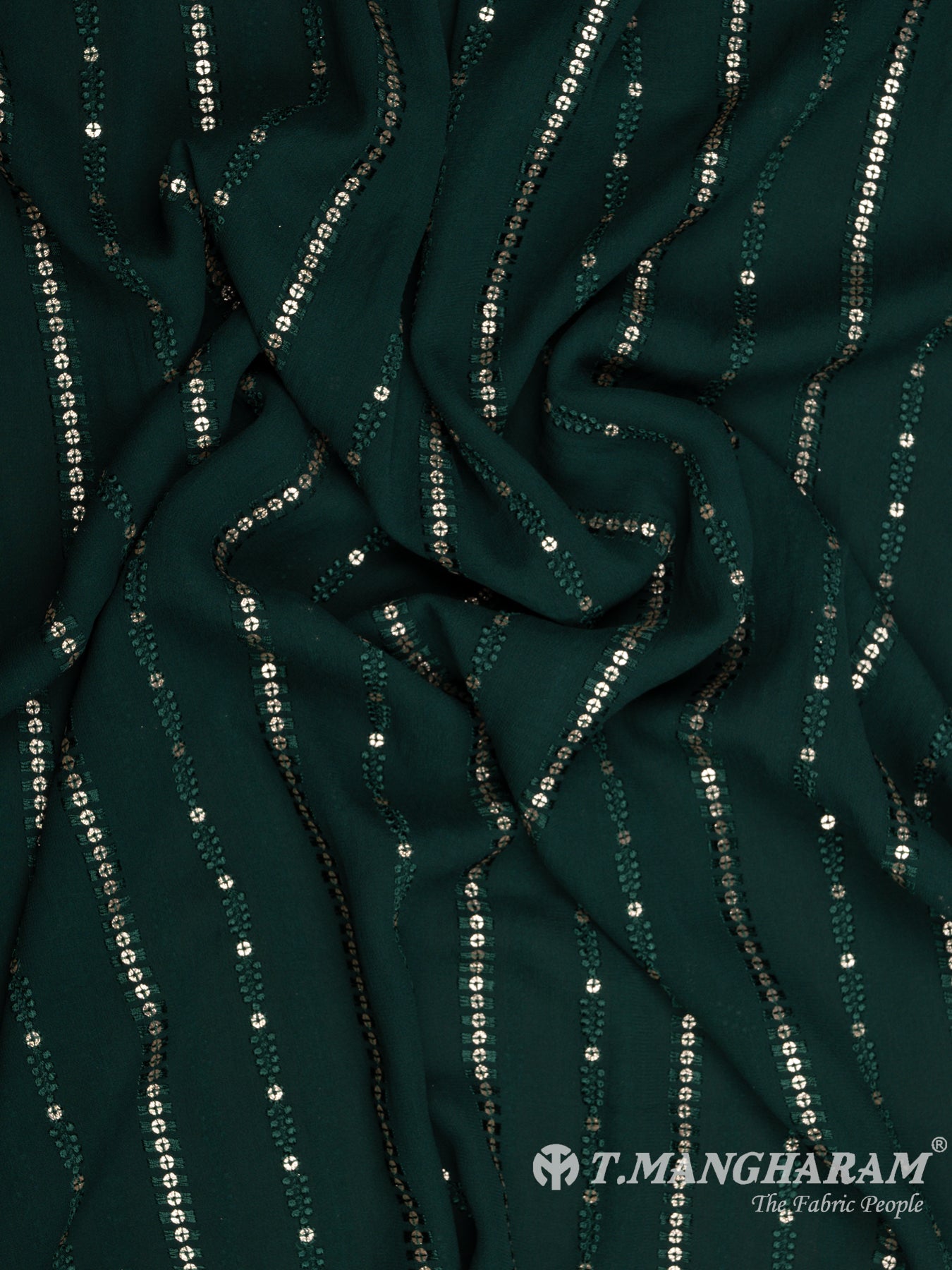 Green Georgette Fabric - EB6494 view-4