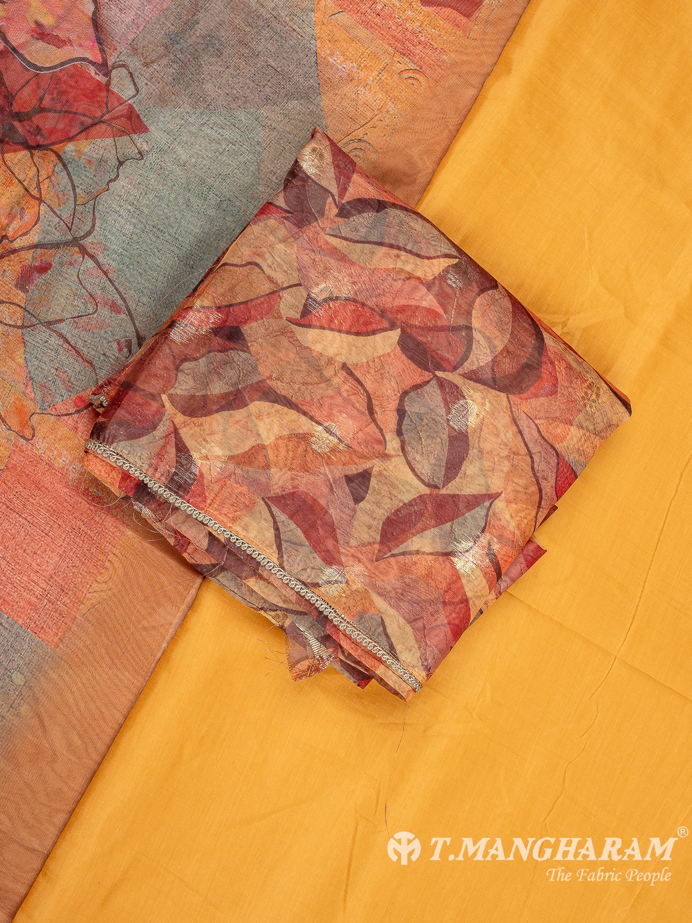 Multicolor Organza Tissue Chudidhar Fabric Set - EG1830 view-1