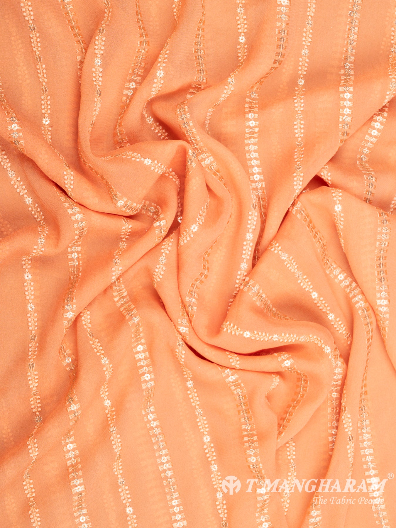 Peach Georgette Fabric - EB6498 view-4